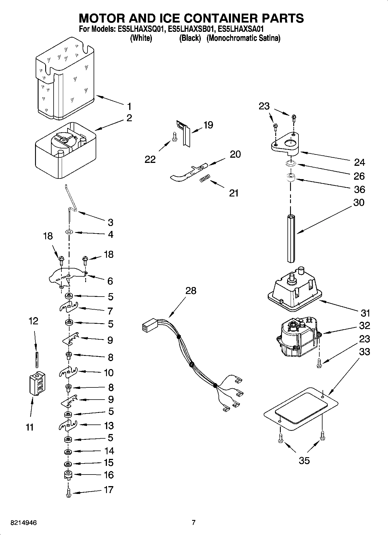 05 - MOTOR AND ICE CONTAINER PARTS