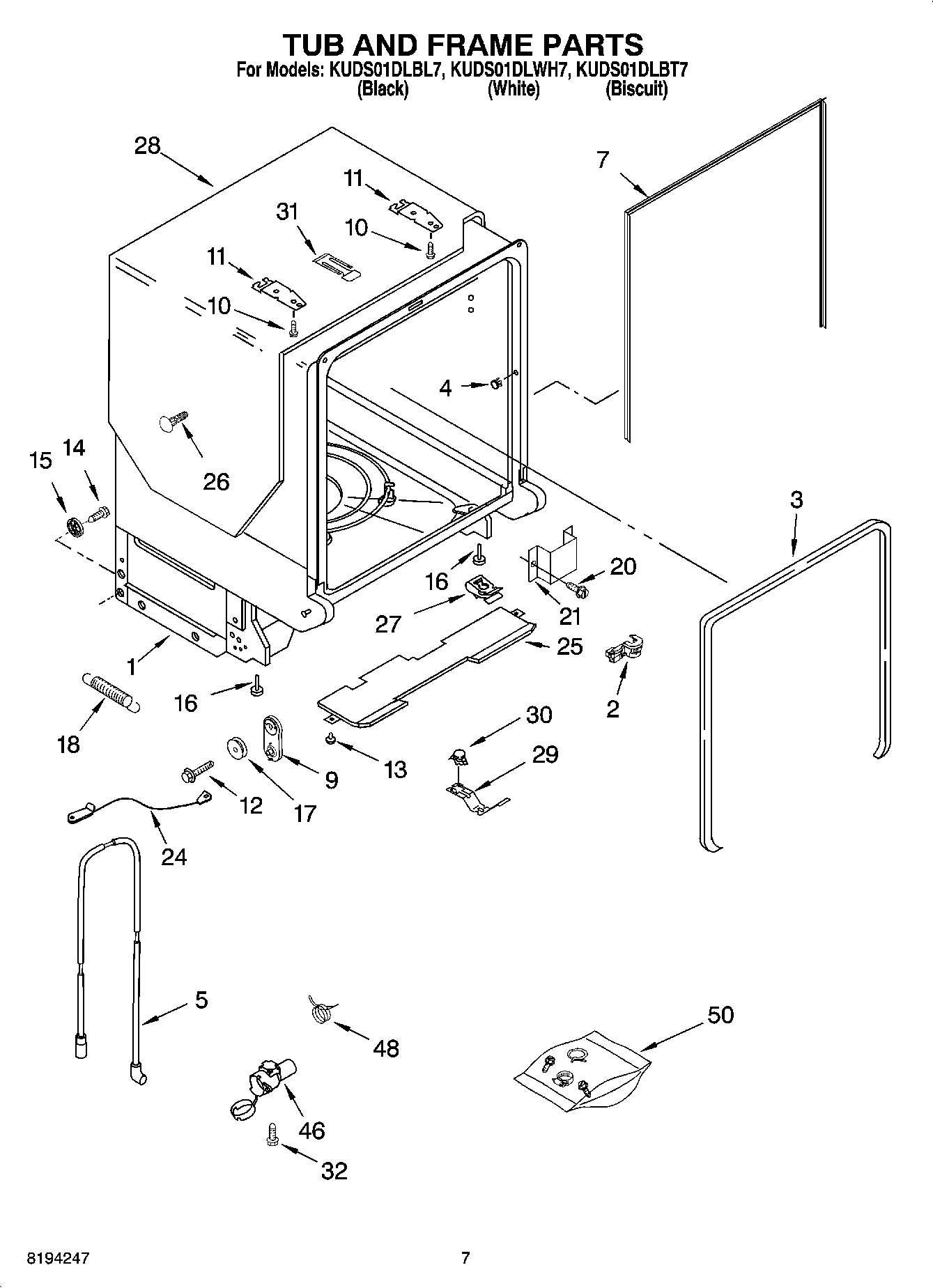07 - TUB AND FRAME PARTS