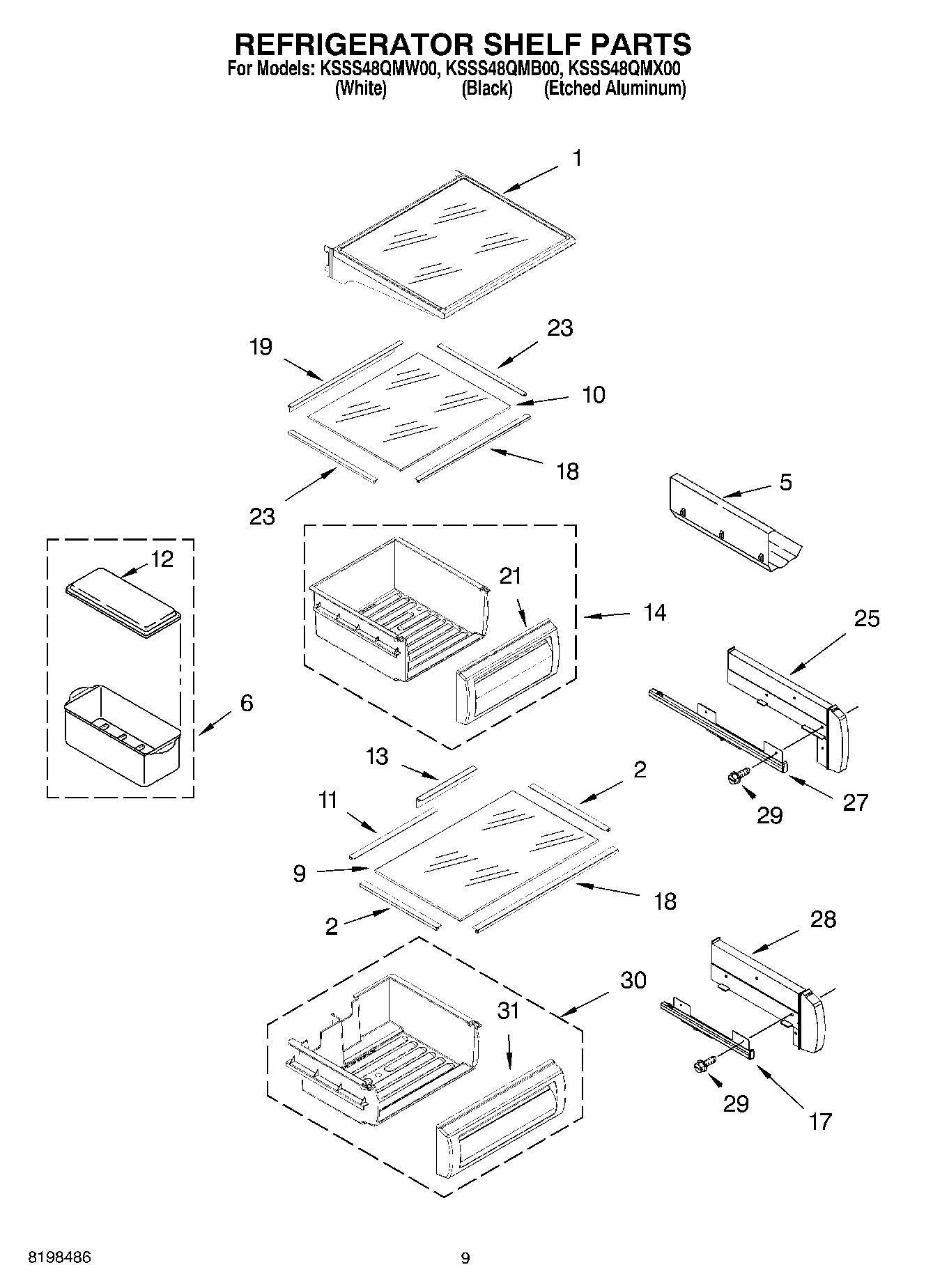 07 - REFRIGERATOR SHELF PARTS