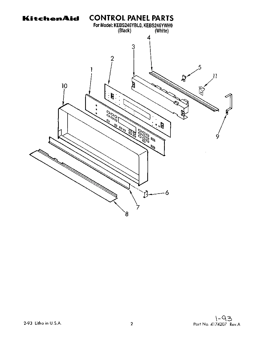01 - CONTROL PANEL, LIT/OPTIONAL