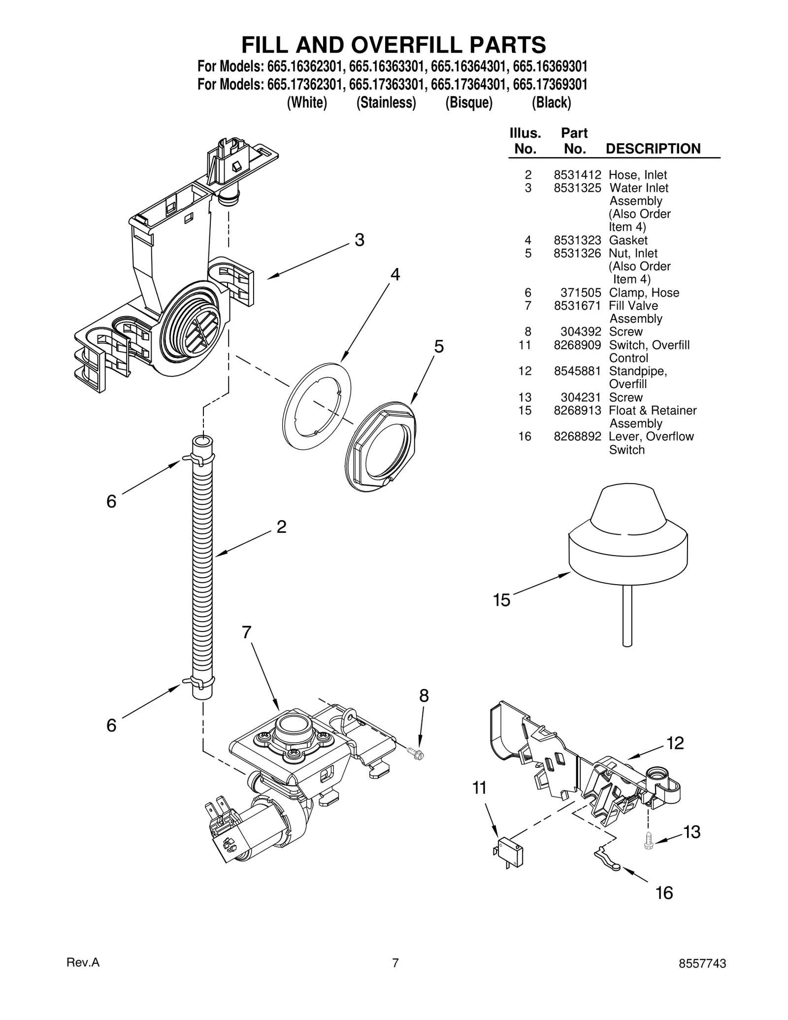 FILL AND OVERFILL PARTS