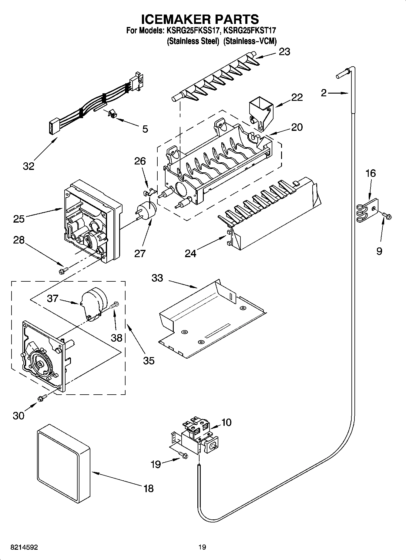12 - ICEMAKER PARTS, OPTIONAL PARTS