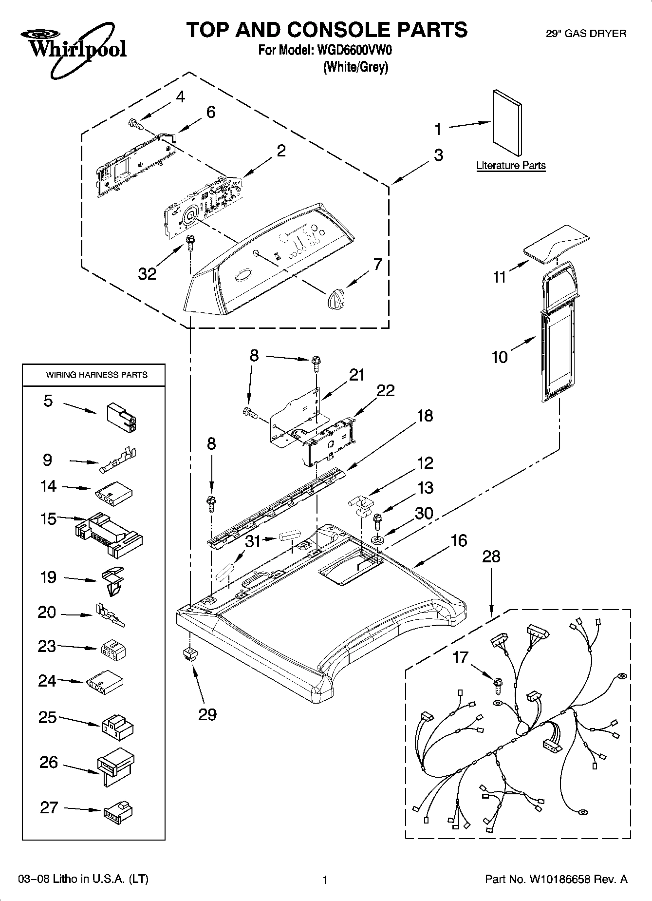 01 - TOP AND CONSOLE PARTS