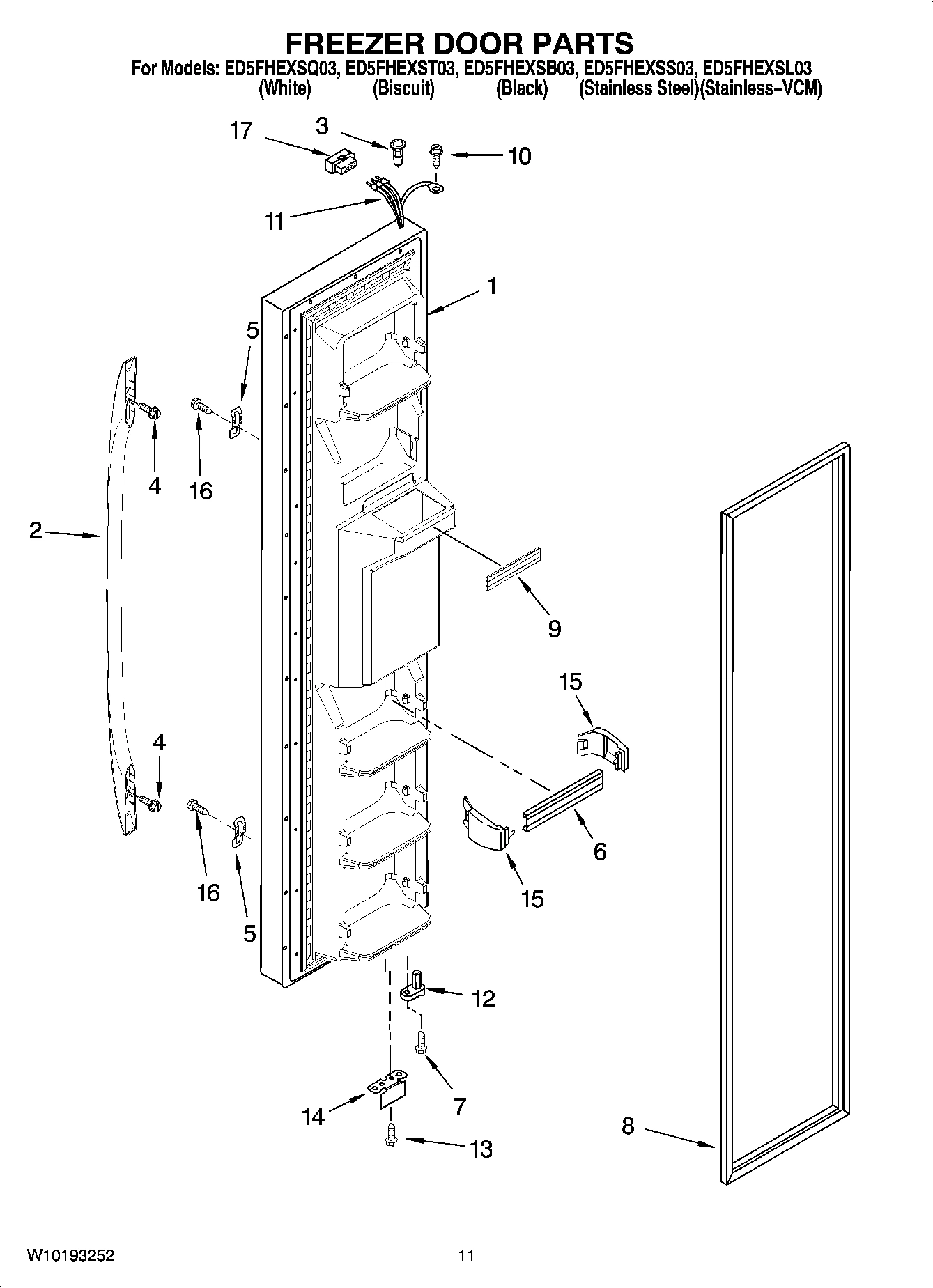 07 - FREEZER DOOR PARTS