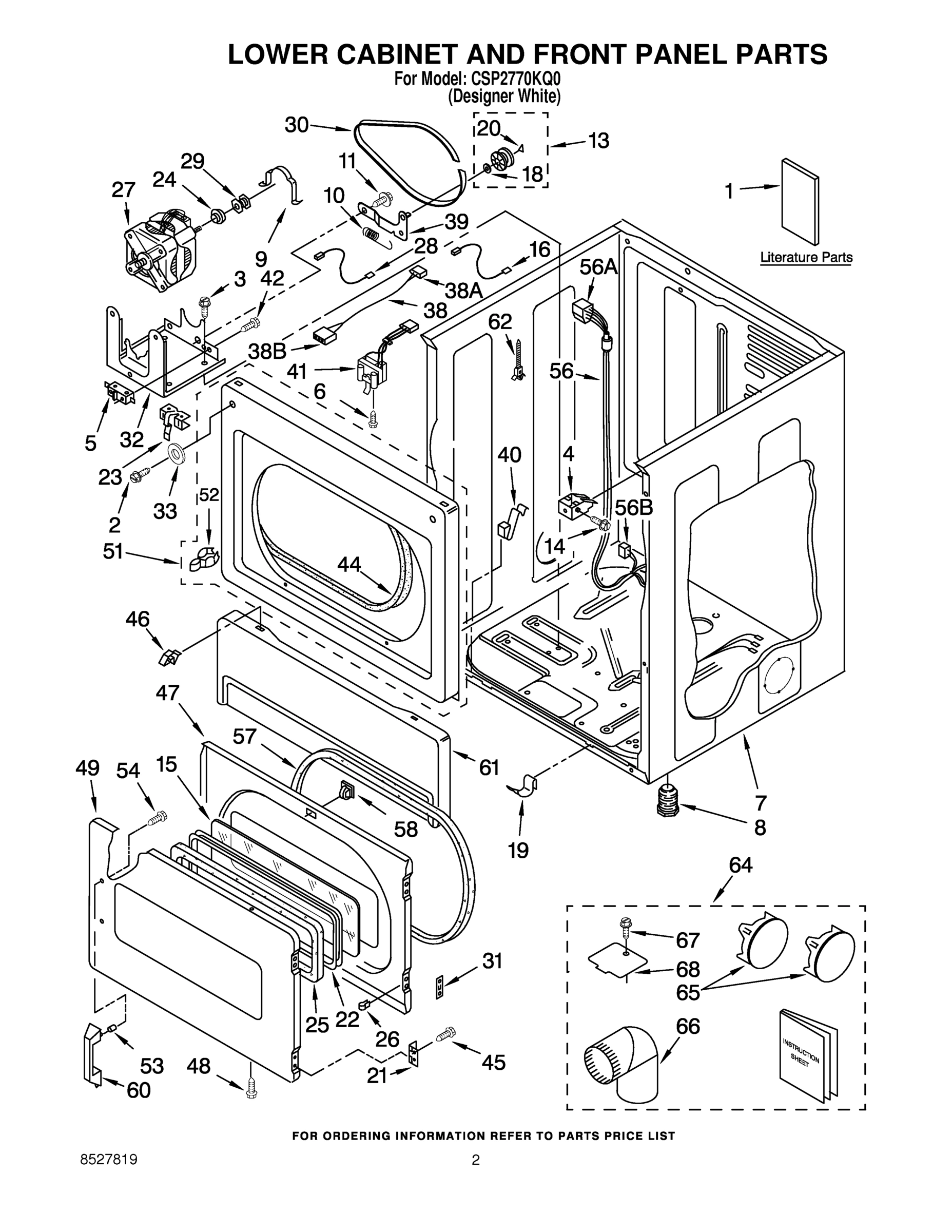 02 - LOWER CABINET/FRONT PANEL PARTS