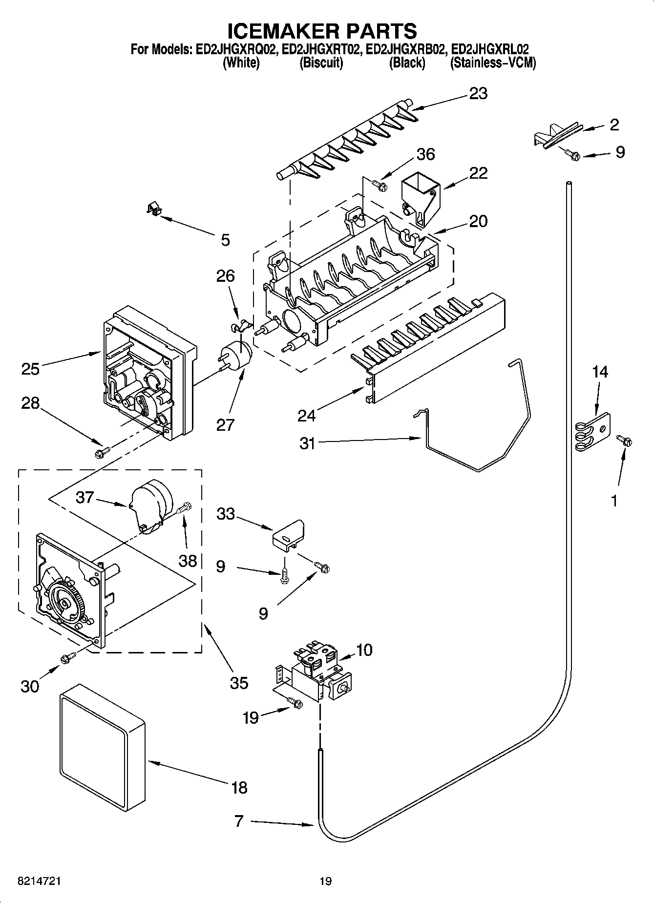 12 - ICEMAKER PARTS, OPTIONAL PARTS (NOT INCLUDED)