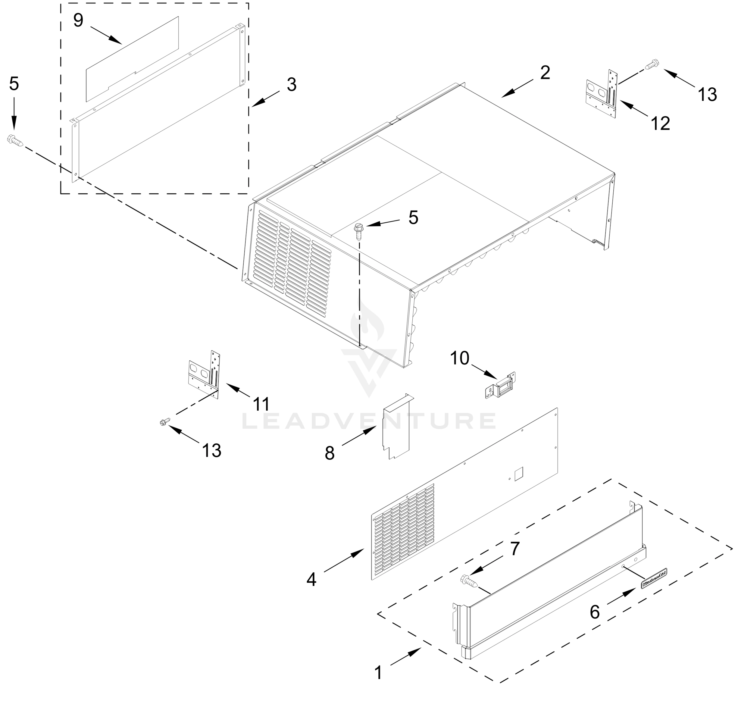 TOP GRILLE AND UNIT COVER PARTS