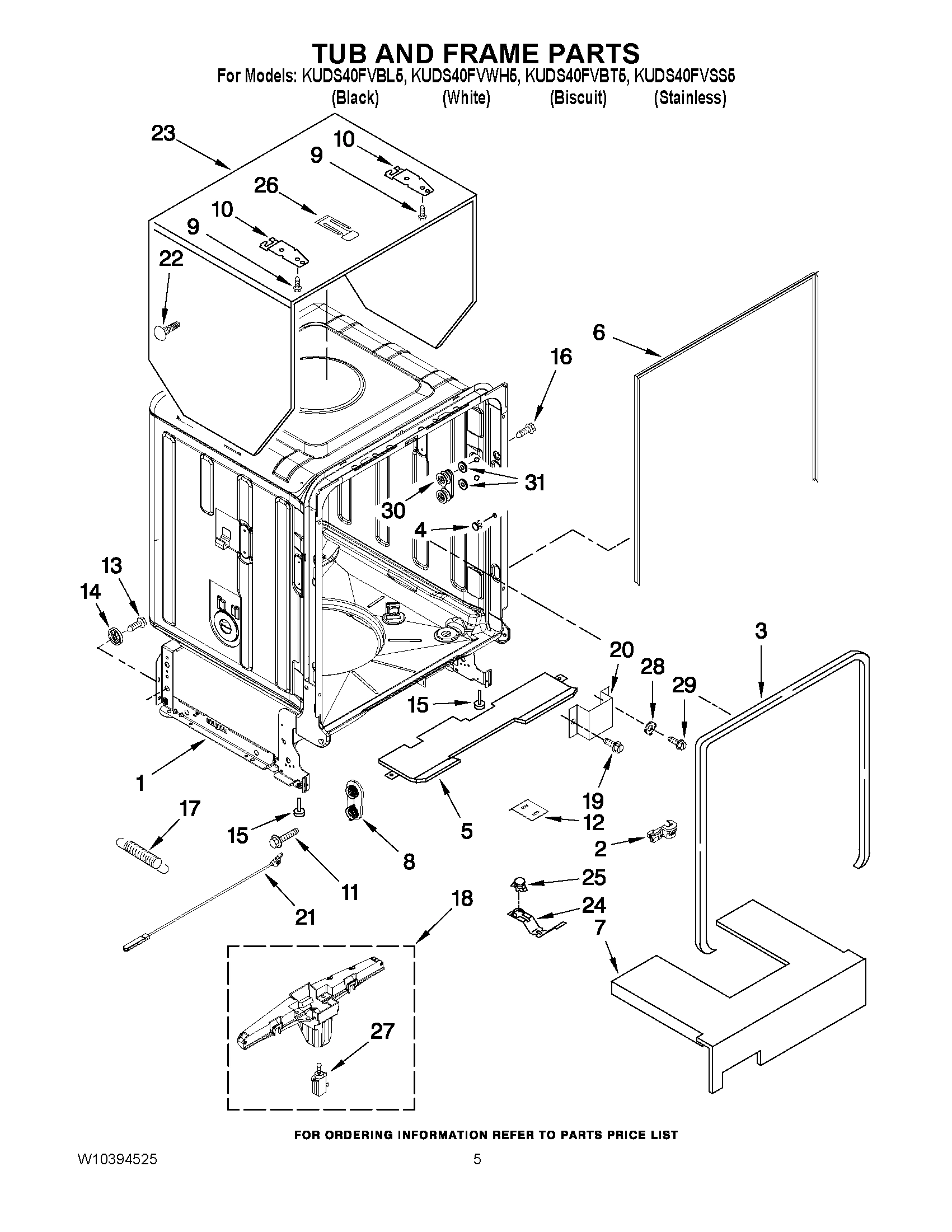 05 - TUB AND FRAME PARTS