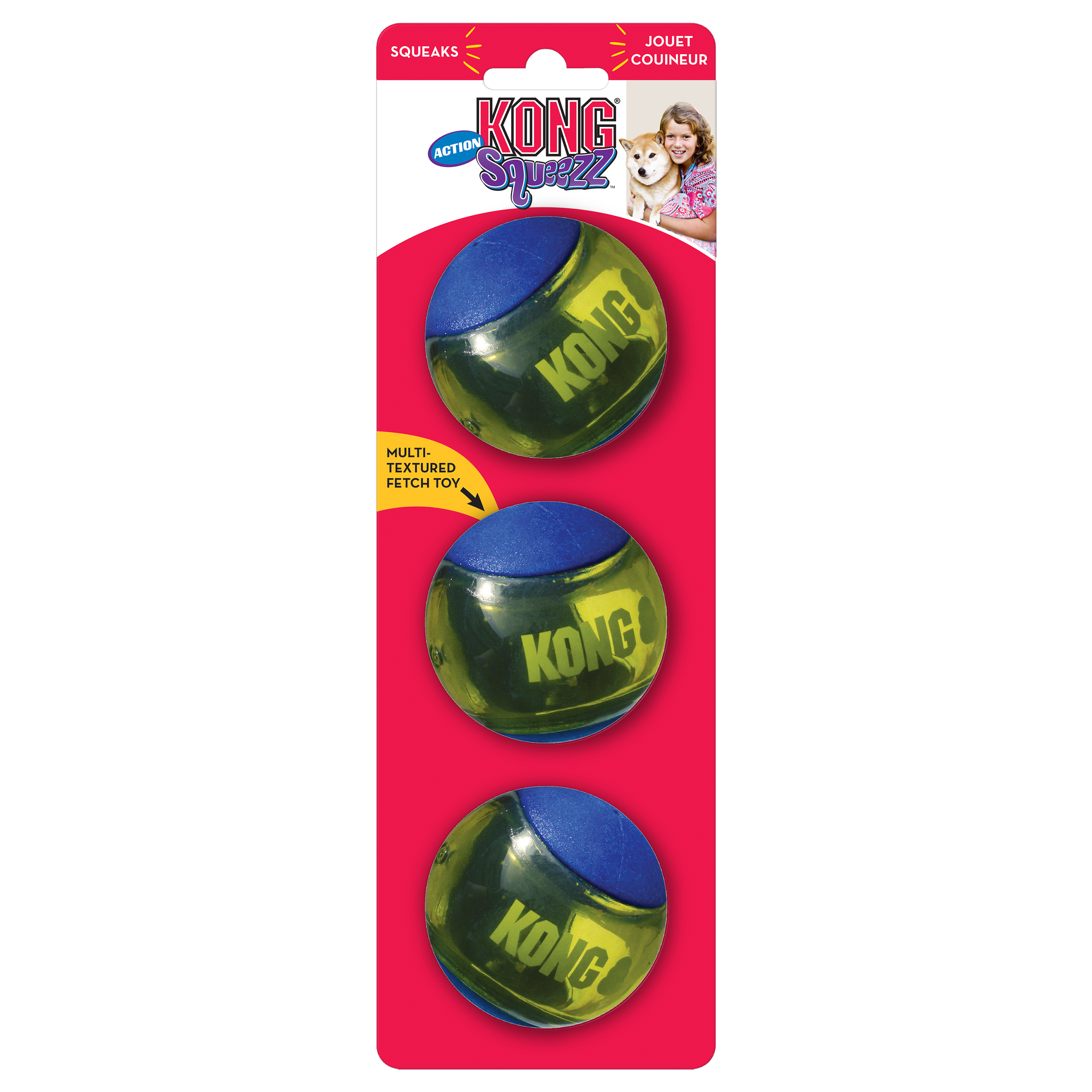 KONG - Squeezz Ball Action - Gioco Interattivo Per Cani Misura Small 5 Cm