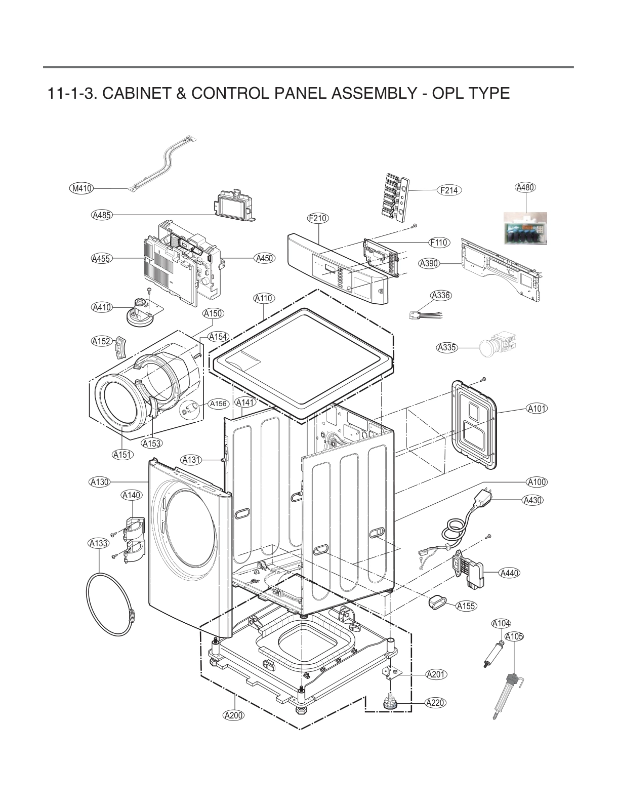 CABINET & CONTROL PANEL ASSEMBLY OPL TYPE