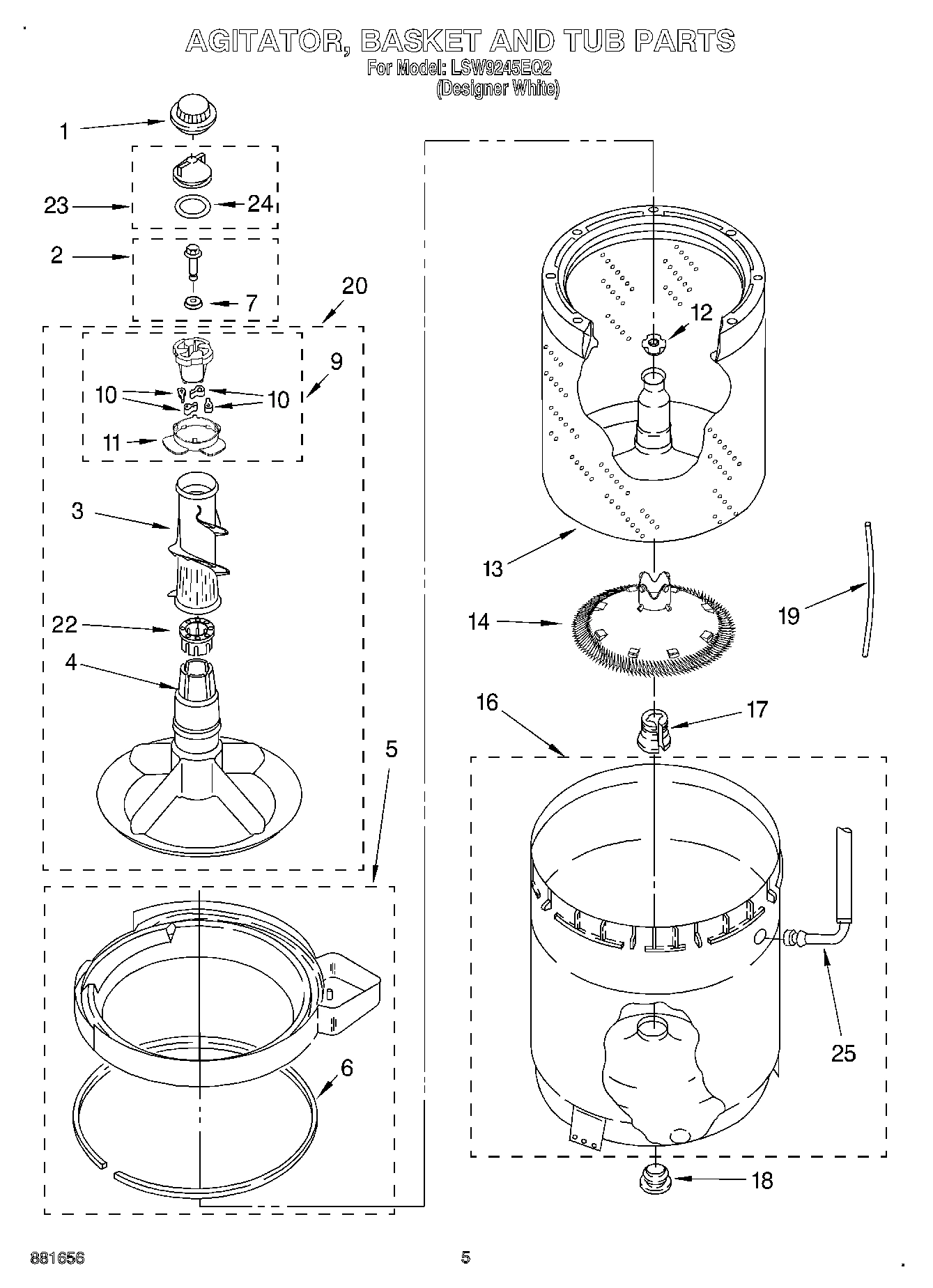 03 - AGITATOR, BASKET AND TUB