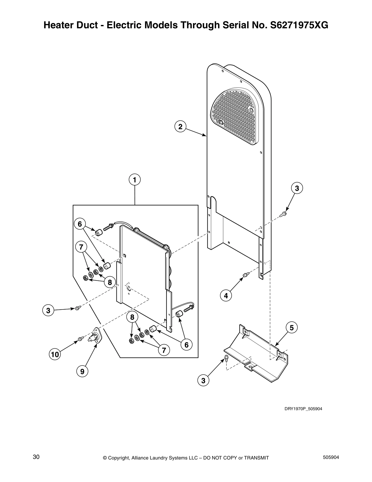 Heater Duct - Electric Models Through Serial No. S6271975XG