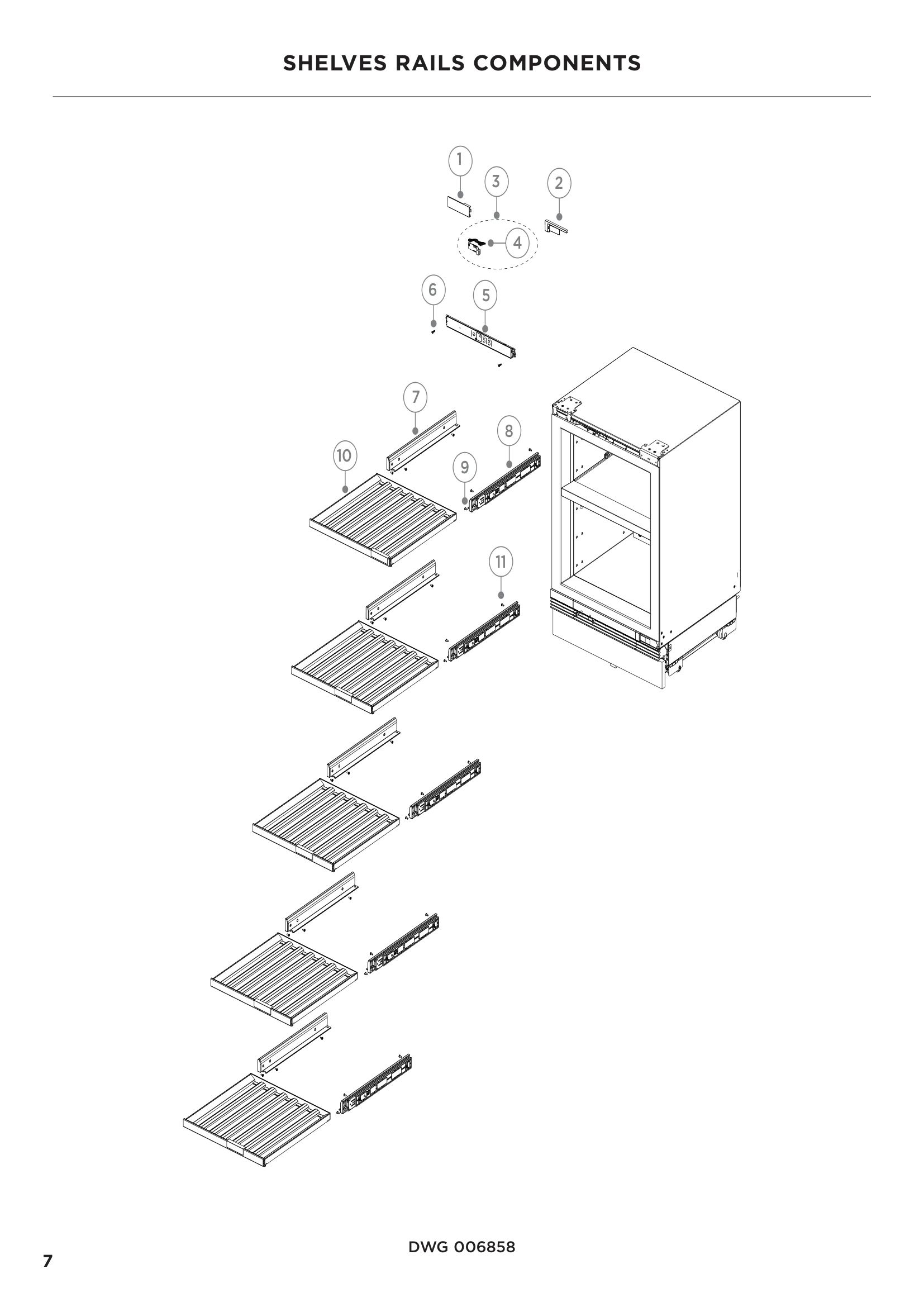 SHELVES RAILS COMPONENTS
