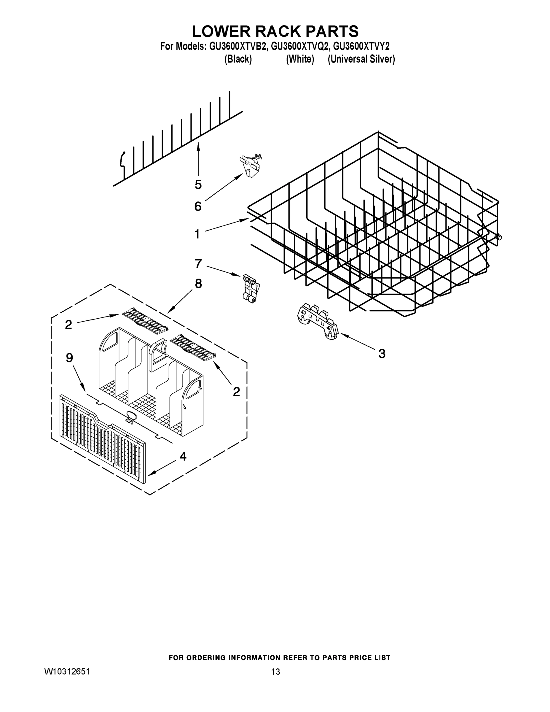 10 - LOWER RACK PARTS