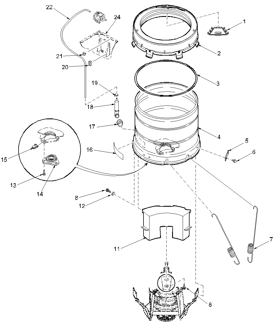 09 - OUTER TUB, COVER, PRESSURE TUBE