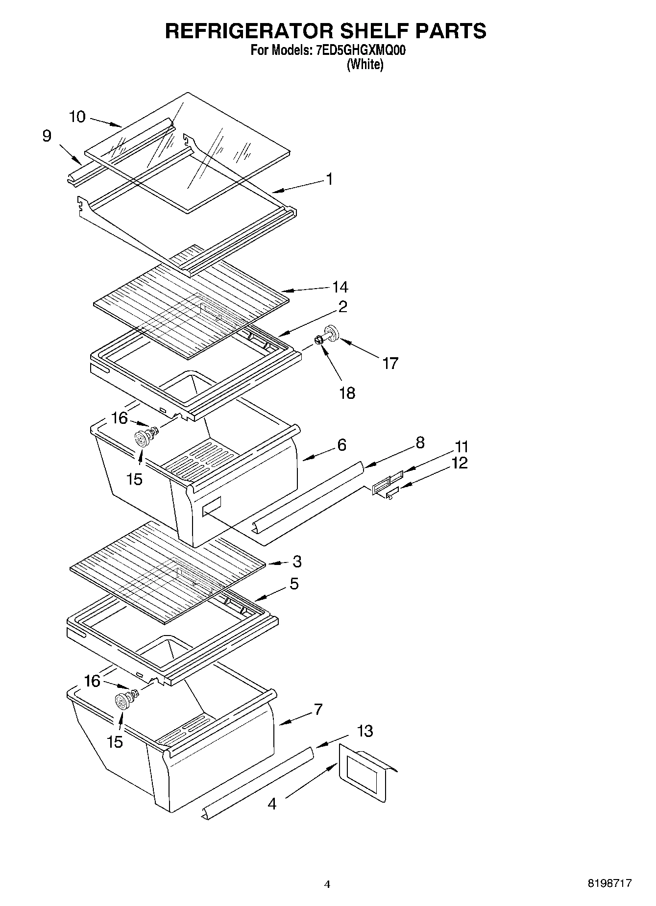03 - REFRIGERATOR SHELF PARTS