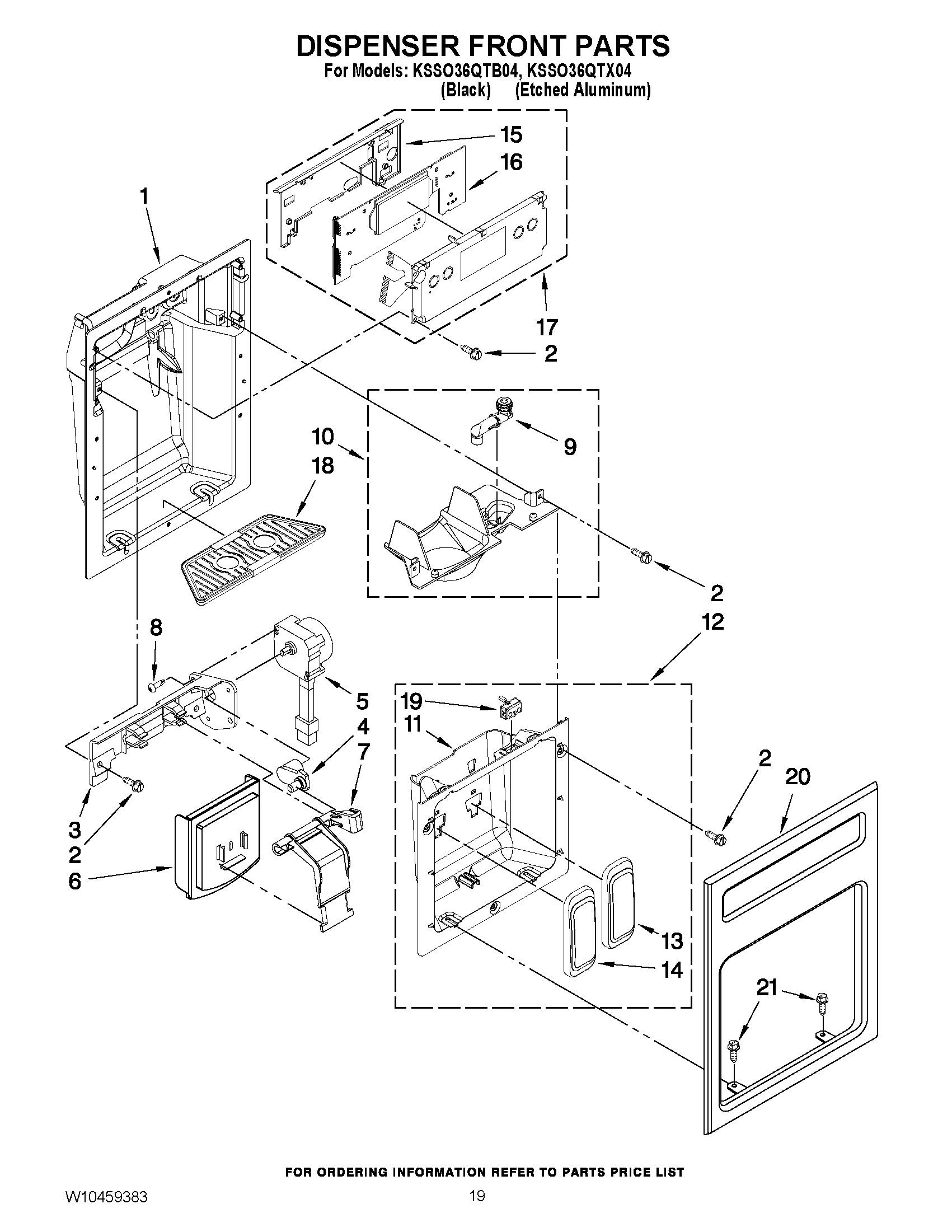 12 - DISPENSER FRONT PARTS