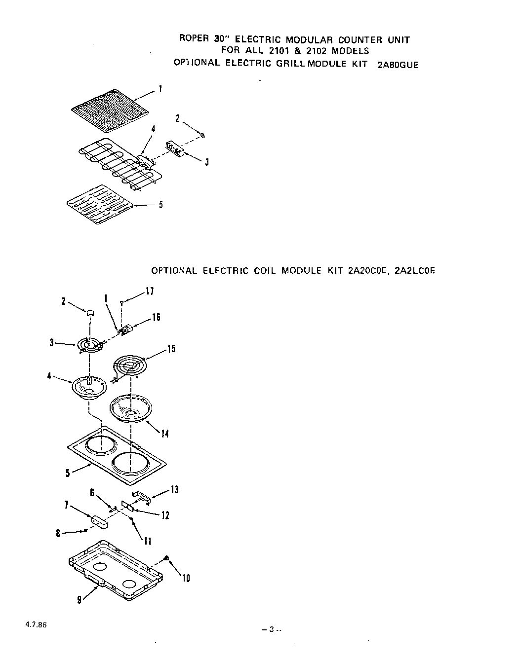 03 - ELECTRIC GRILL MODULE KIT, ELECTRIC