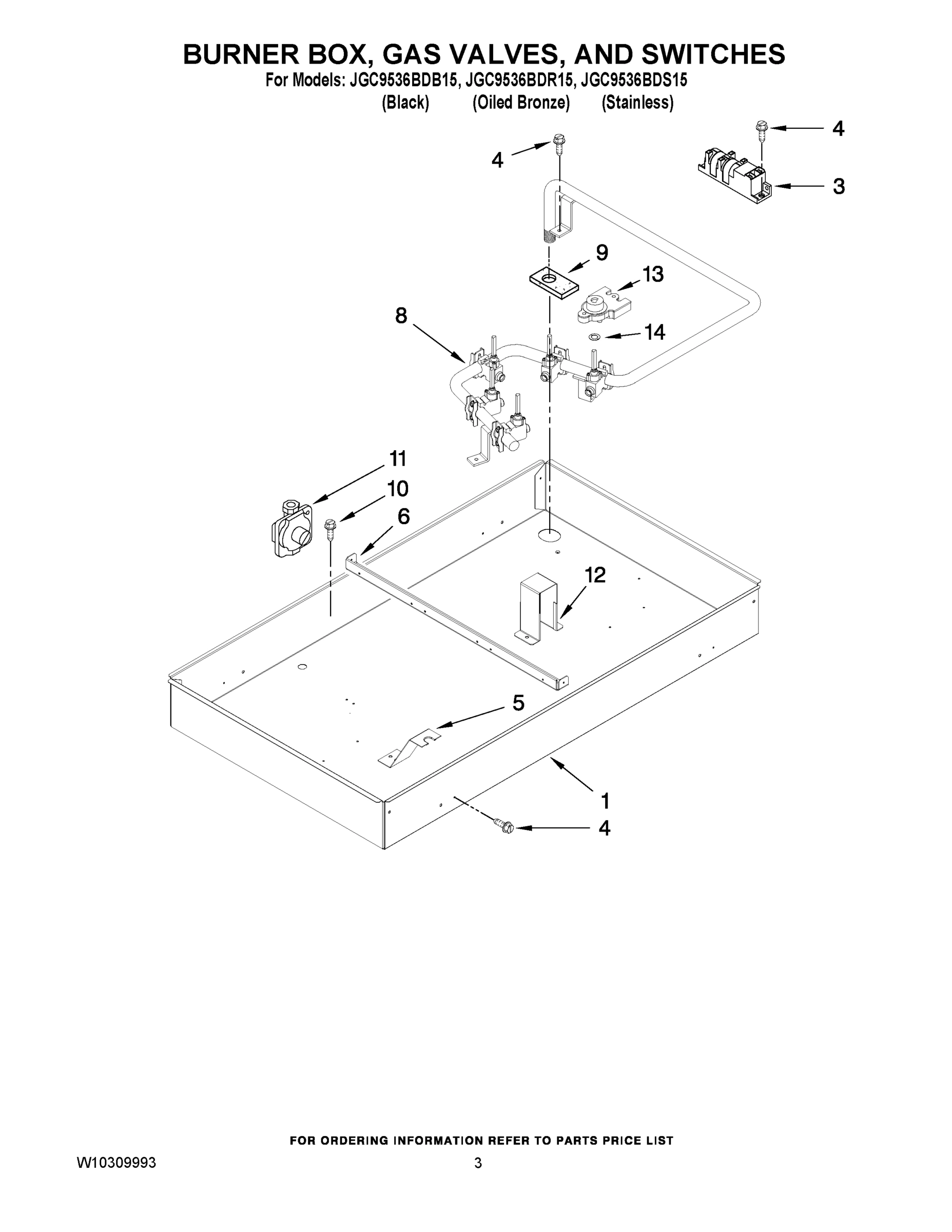 02 - BURNER BOX, GAS VALVES, AND SWITCHES