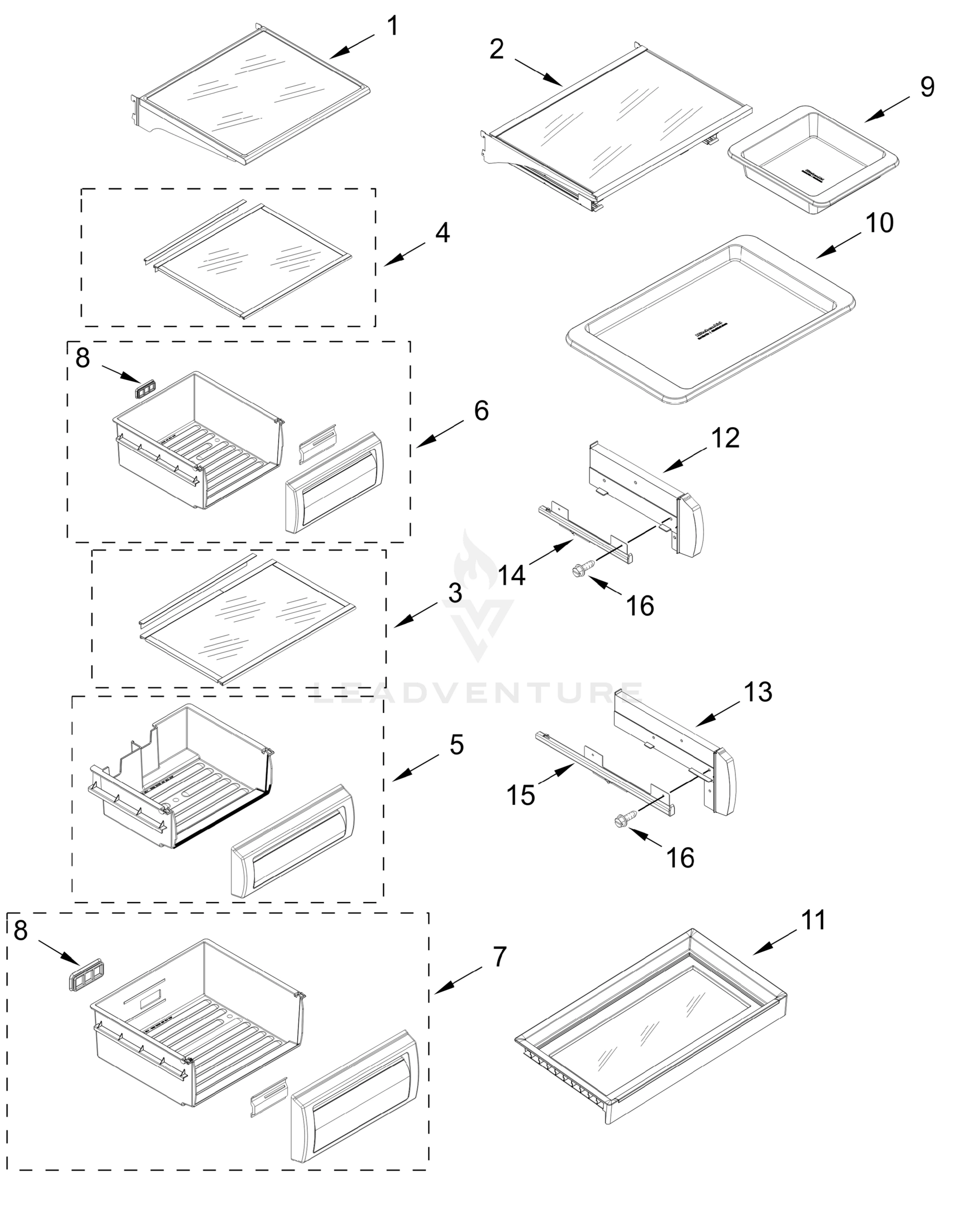 REFRIGERATOR SHELF PARTS
