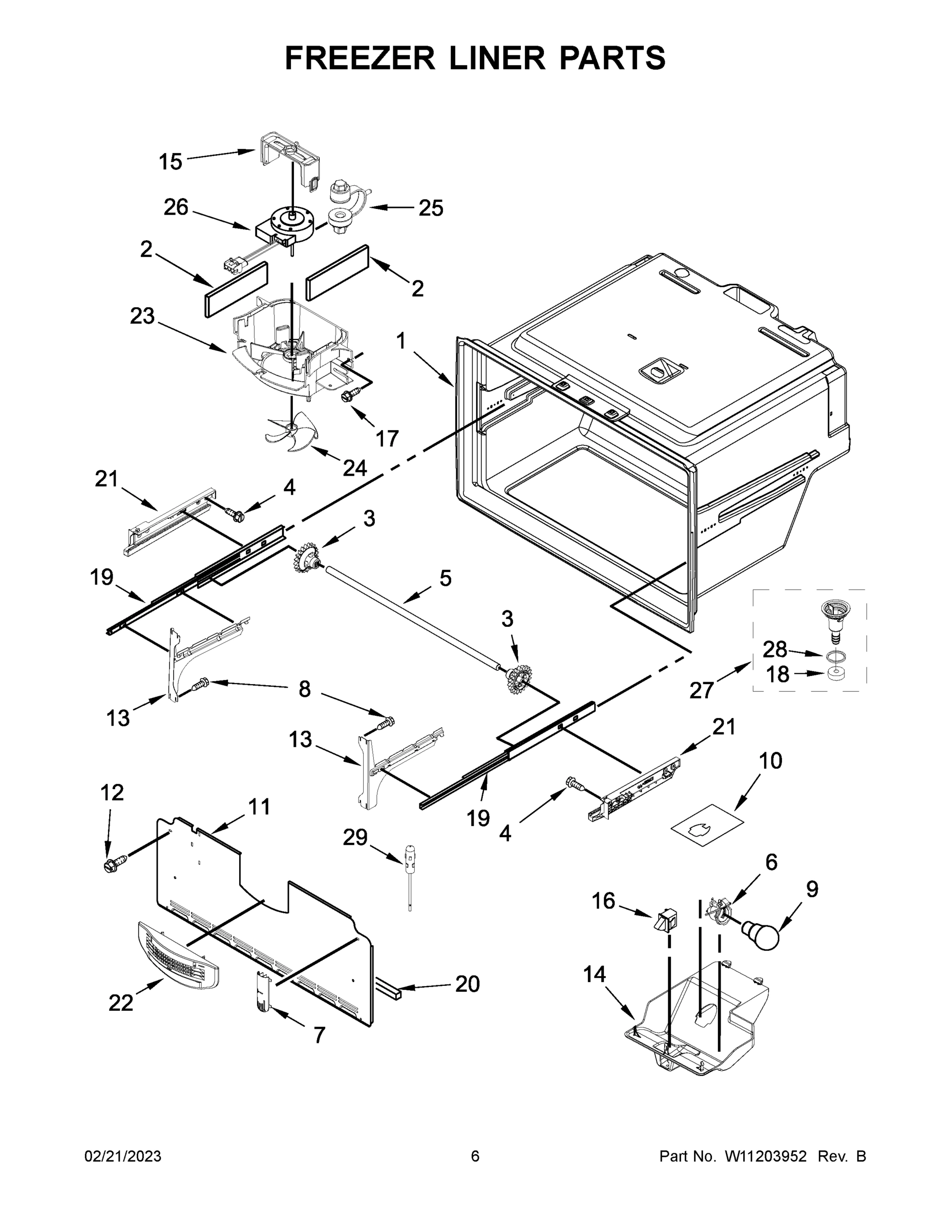 04 - FREEZER LINER PARTS