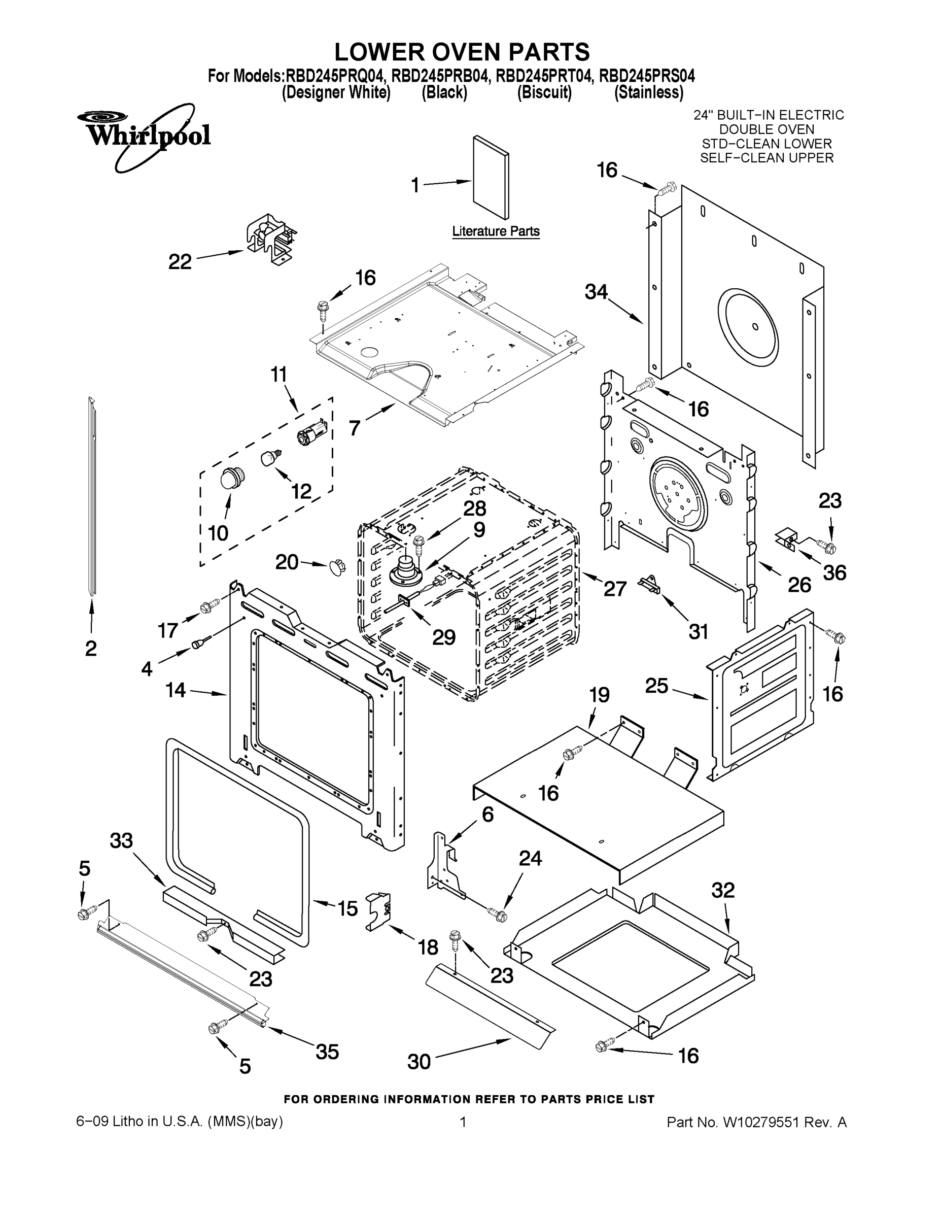 01 - LOWER OVEN PARTS