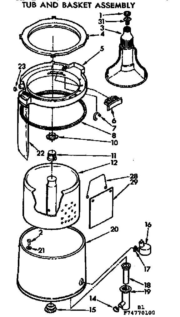 TUB AND BASKET ASSEMBLY