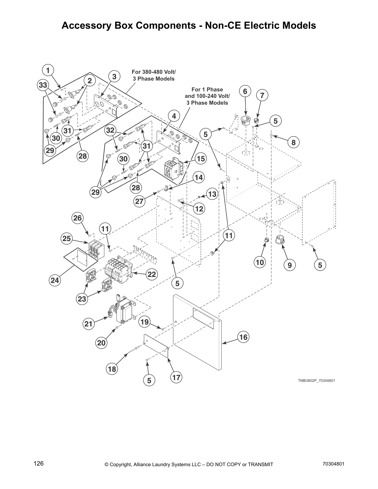 Accessory Box Components - Non-CE Electric Models