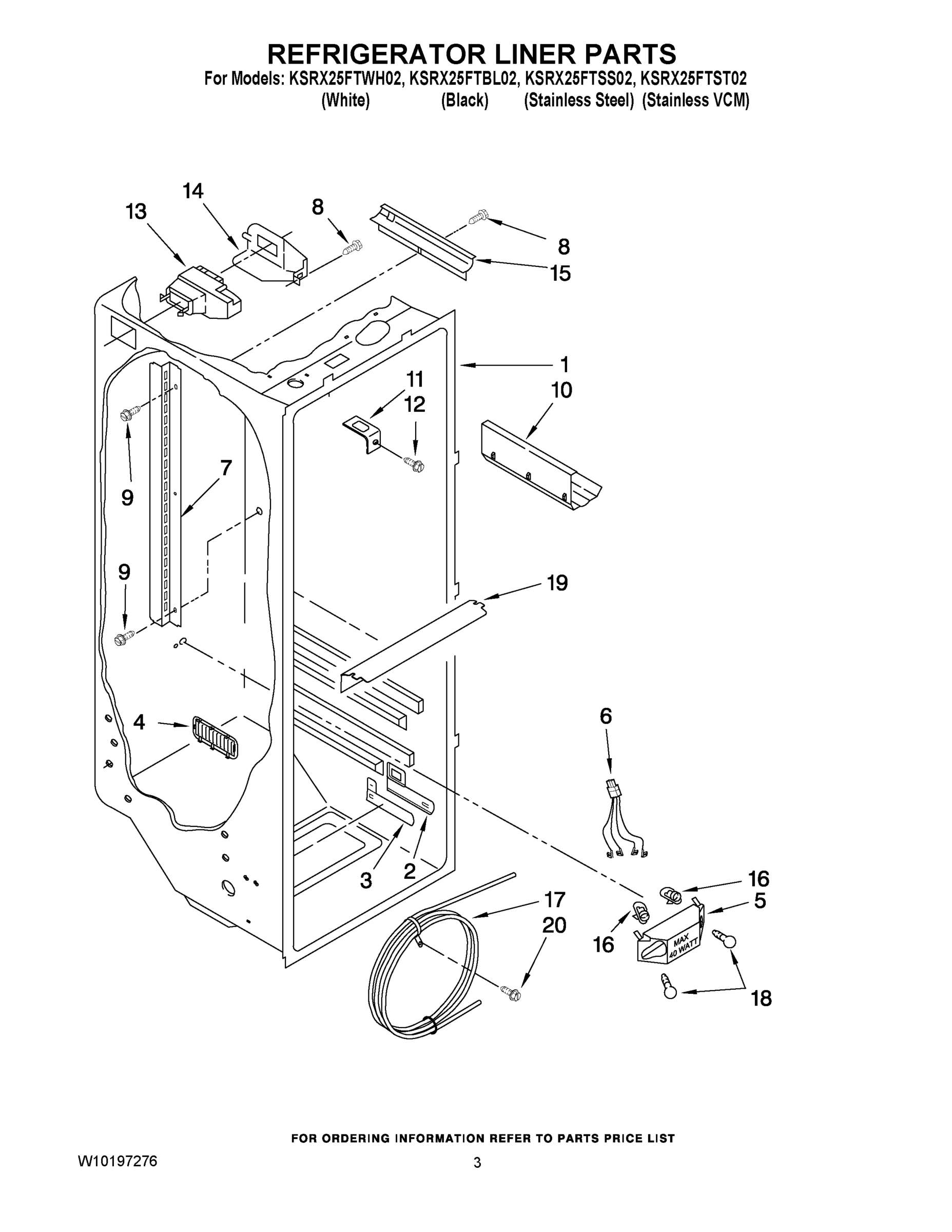 02 - REFRIGERATOR LINER PARTS