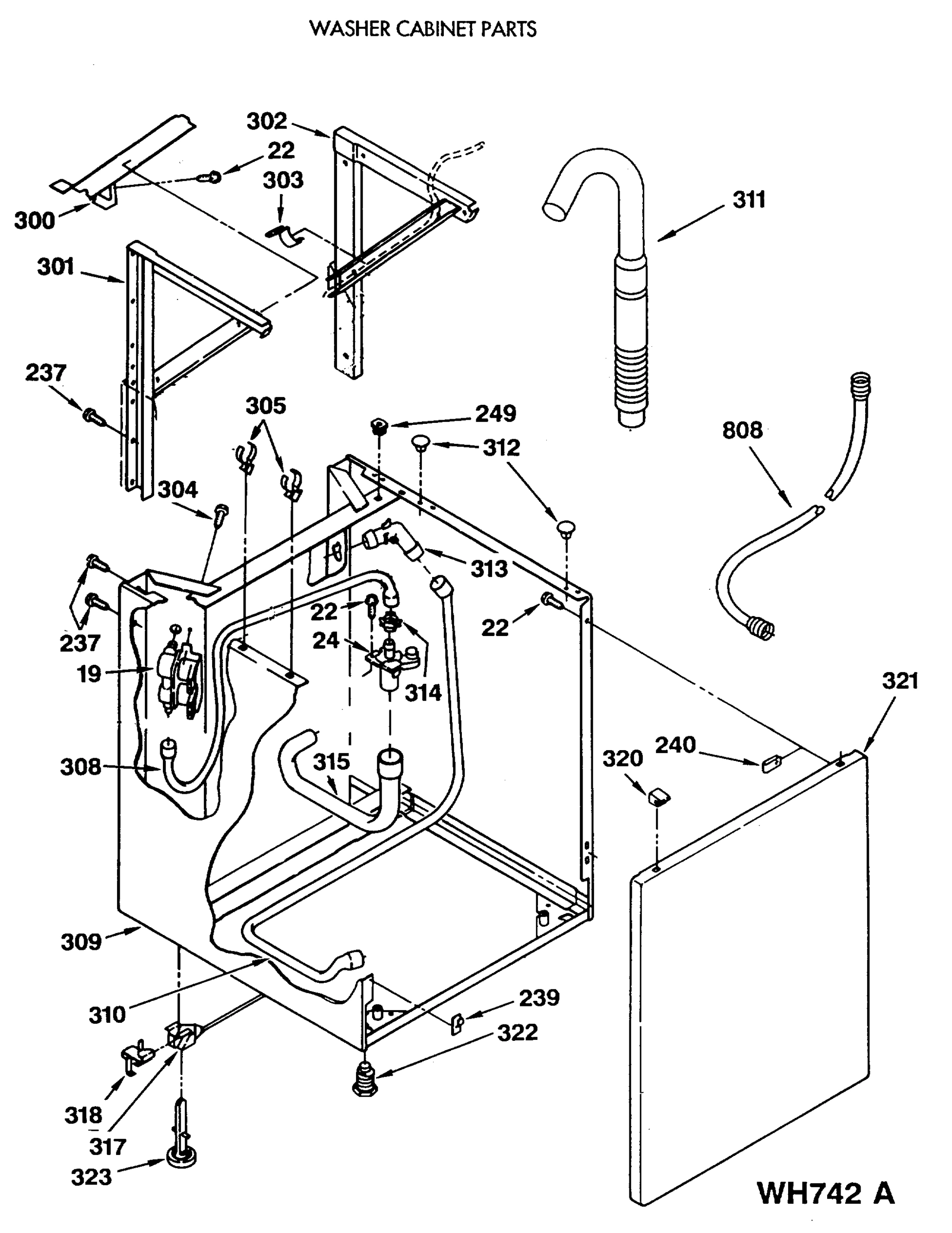 WASHER CABINET PARTS