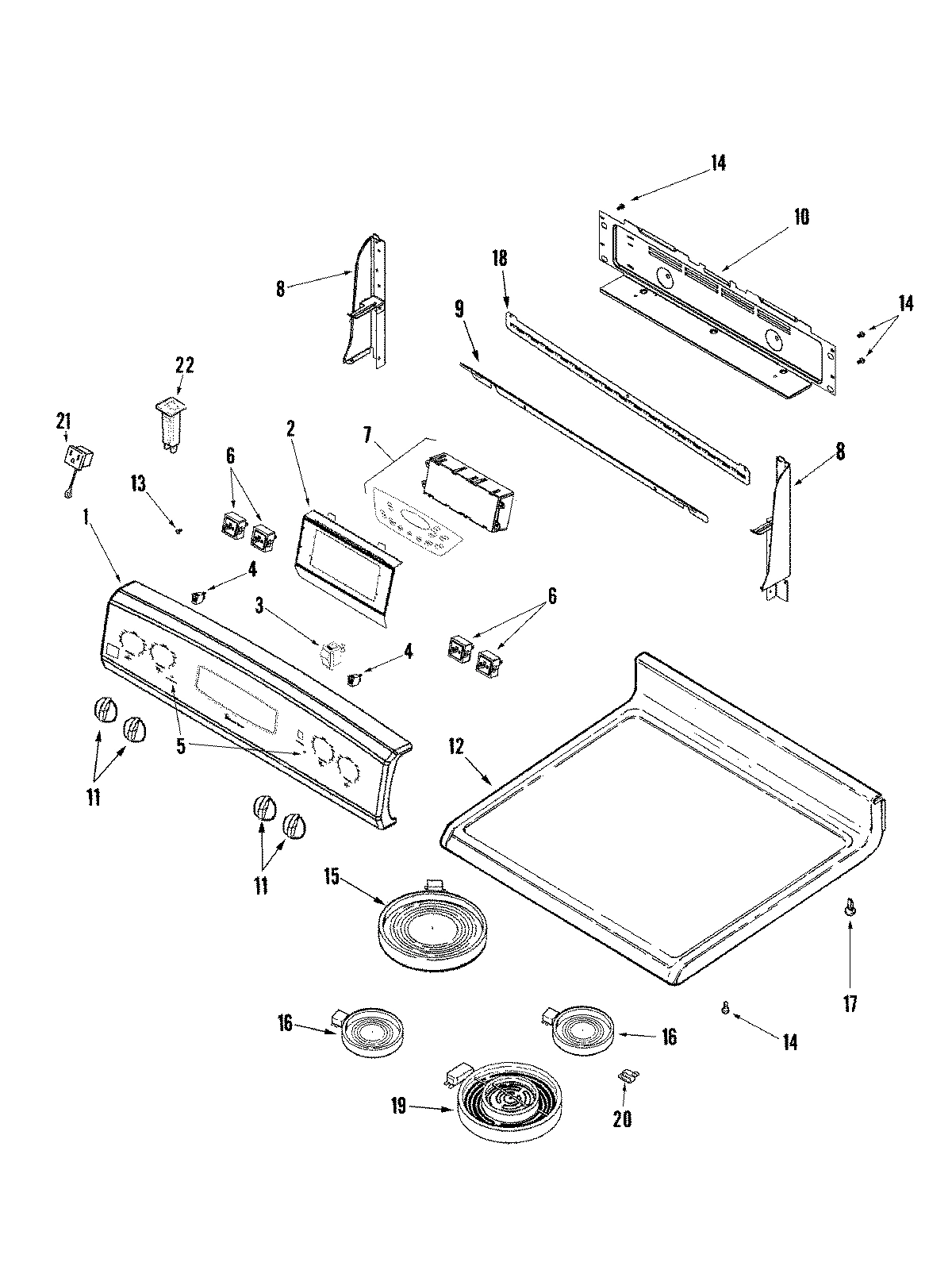 02 - CONTROL PANEL/TOP ASSEMBLY