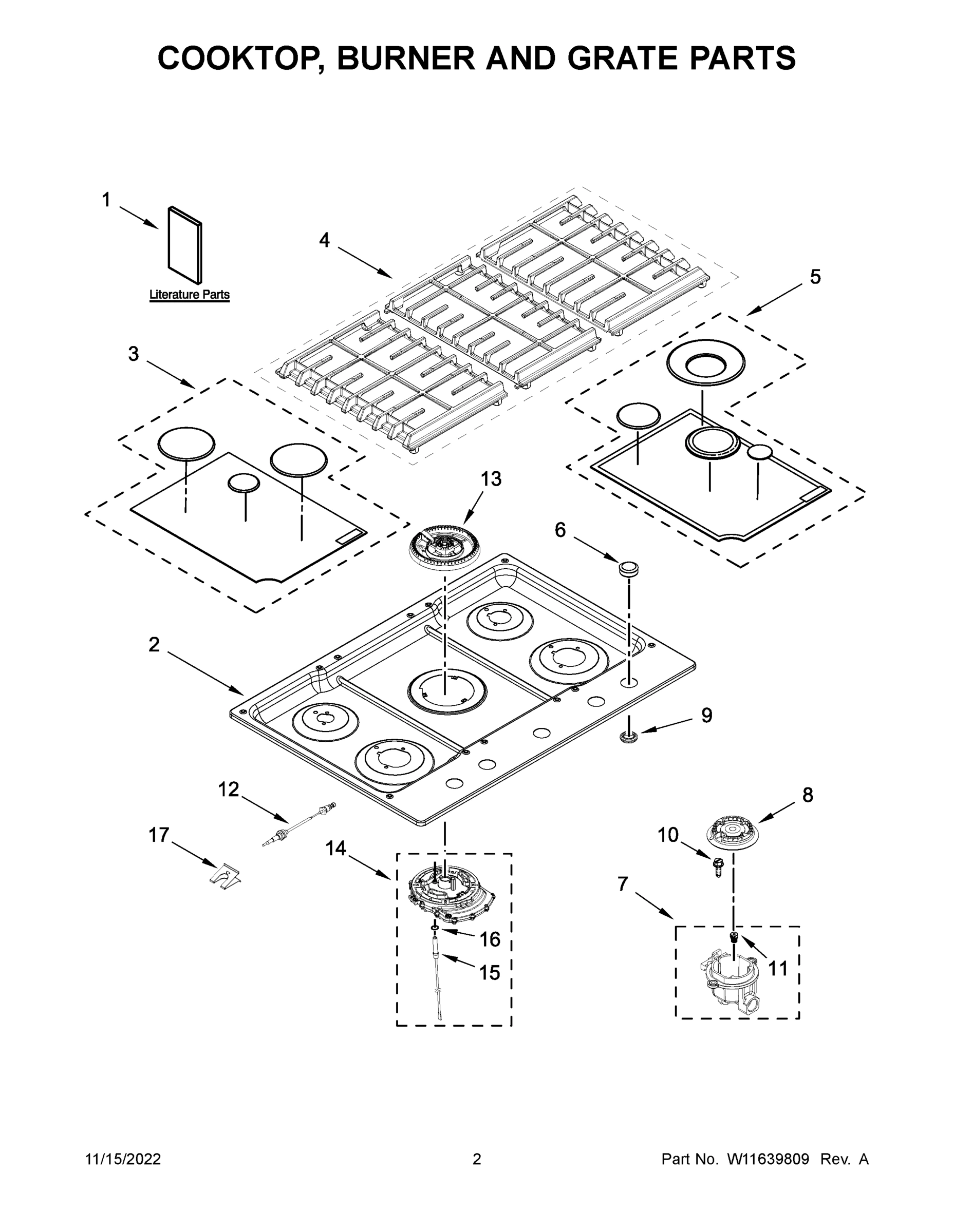 02 - COOKTOP, BURNER AND GRATE PARTS