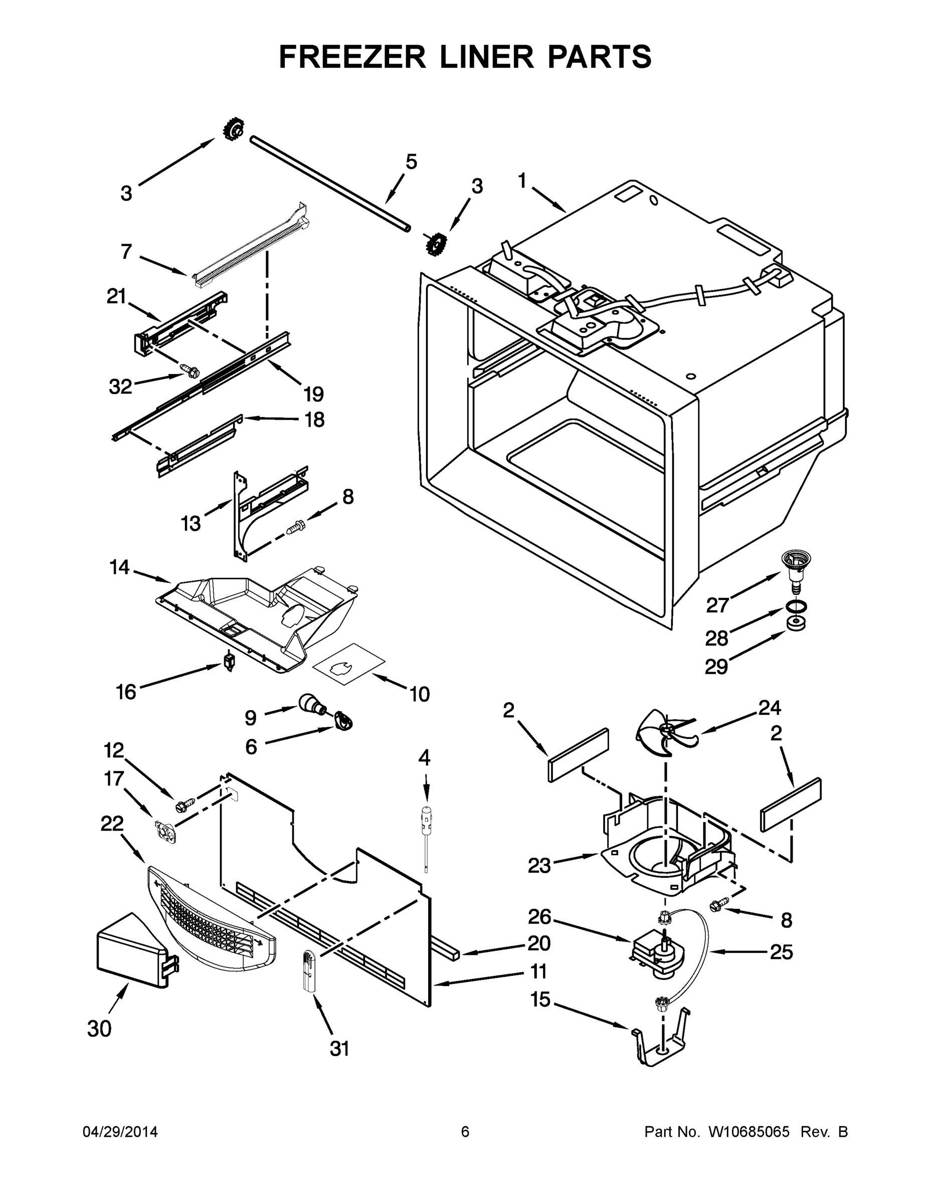04 - FREEZER LINER PARTS