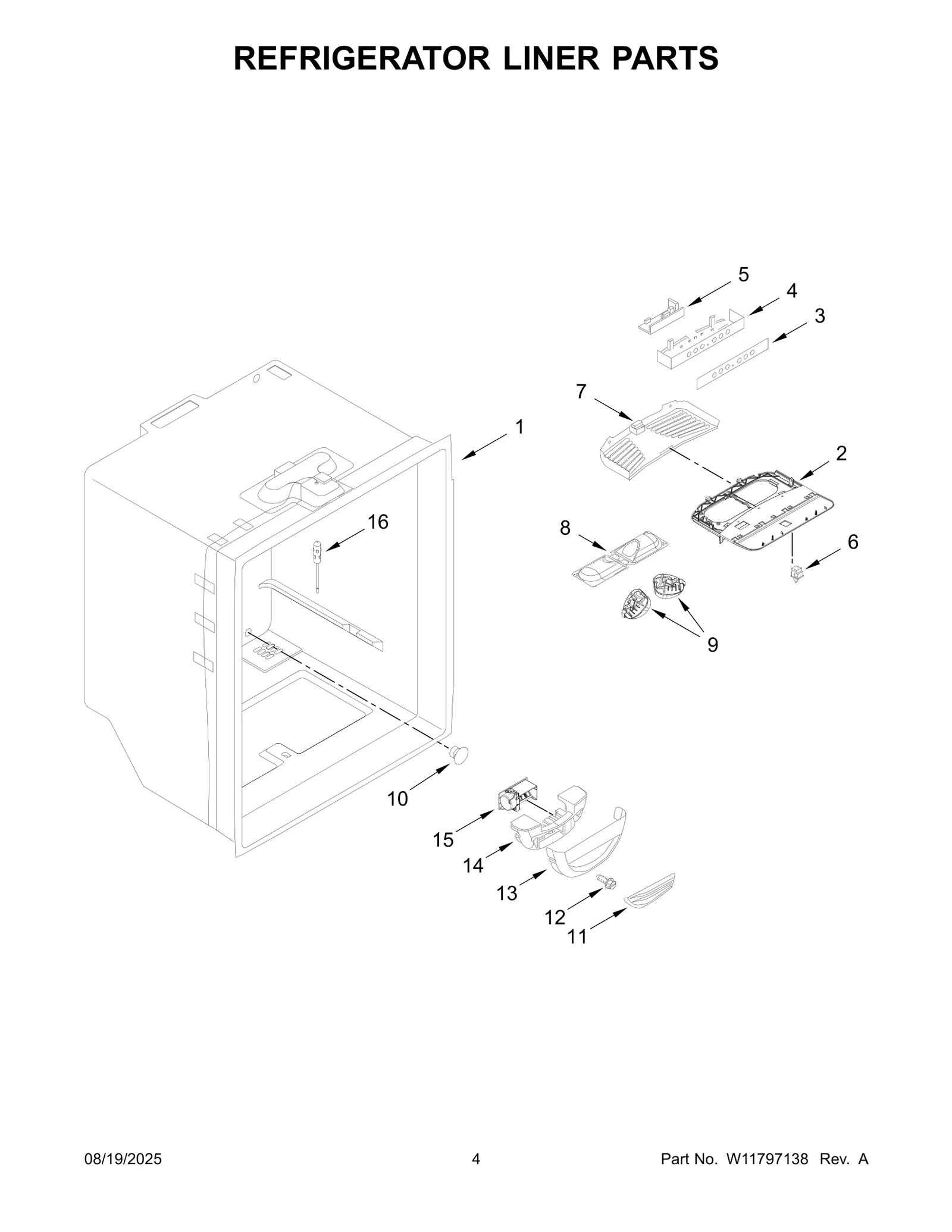 REFRIGERATOR LINER PARTS