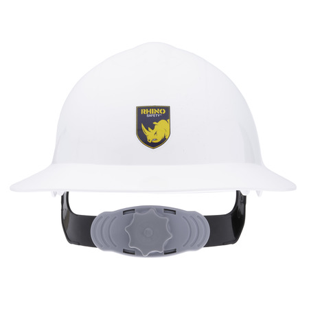 Fully Adjustable White Full-Brim Safety Helmet for Construction - NSI  Industries