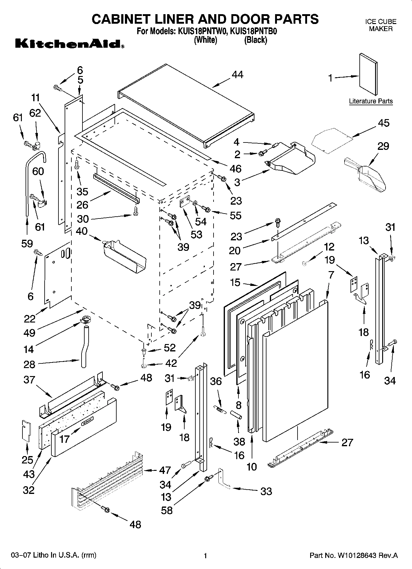 01 - CABINET LINER AND DOOR PARTS