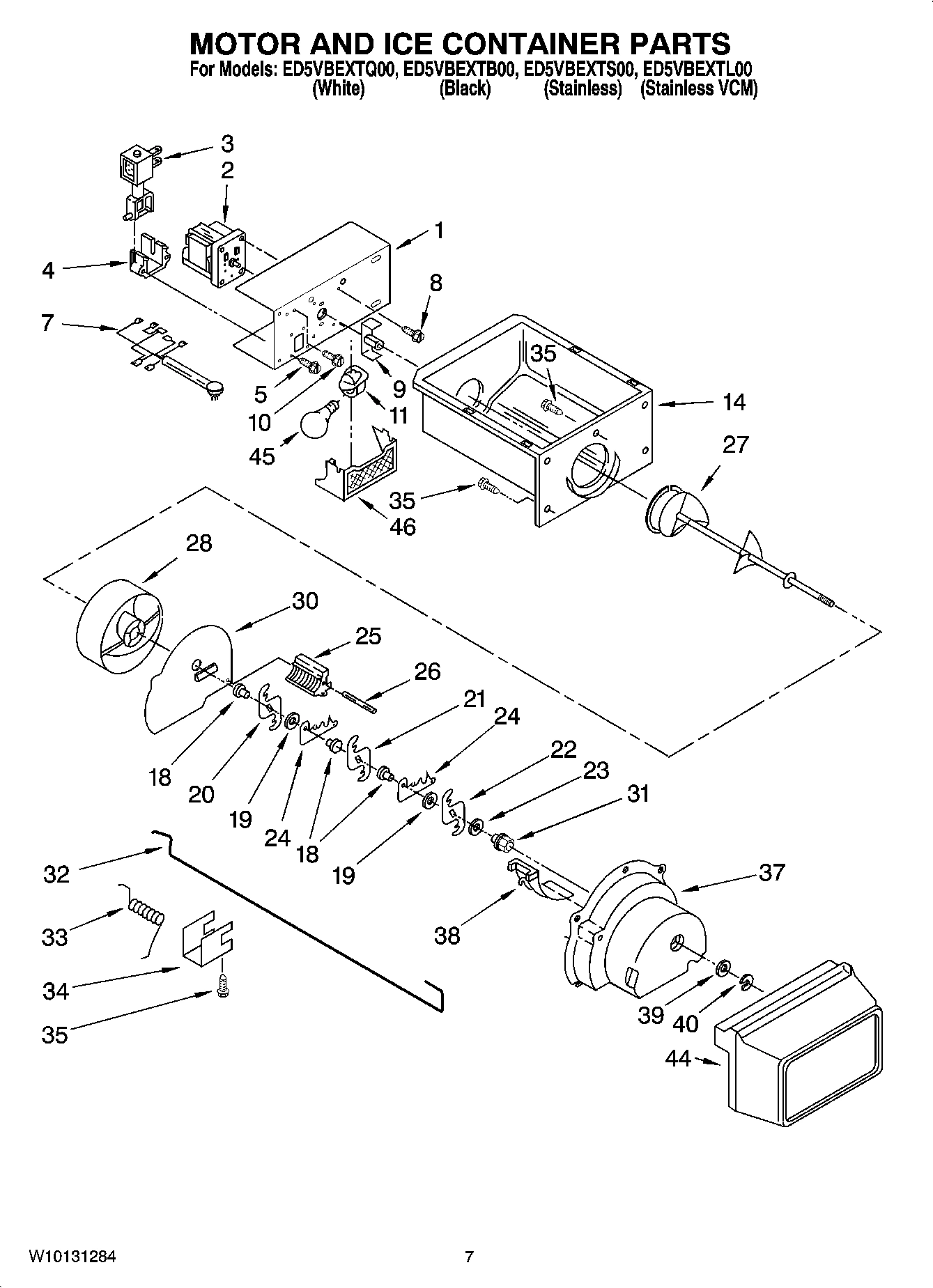 05 - MOTOR AND ICE CONTAINER PARTS