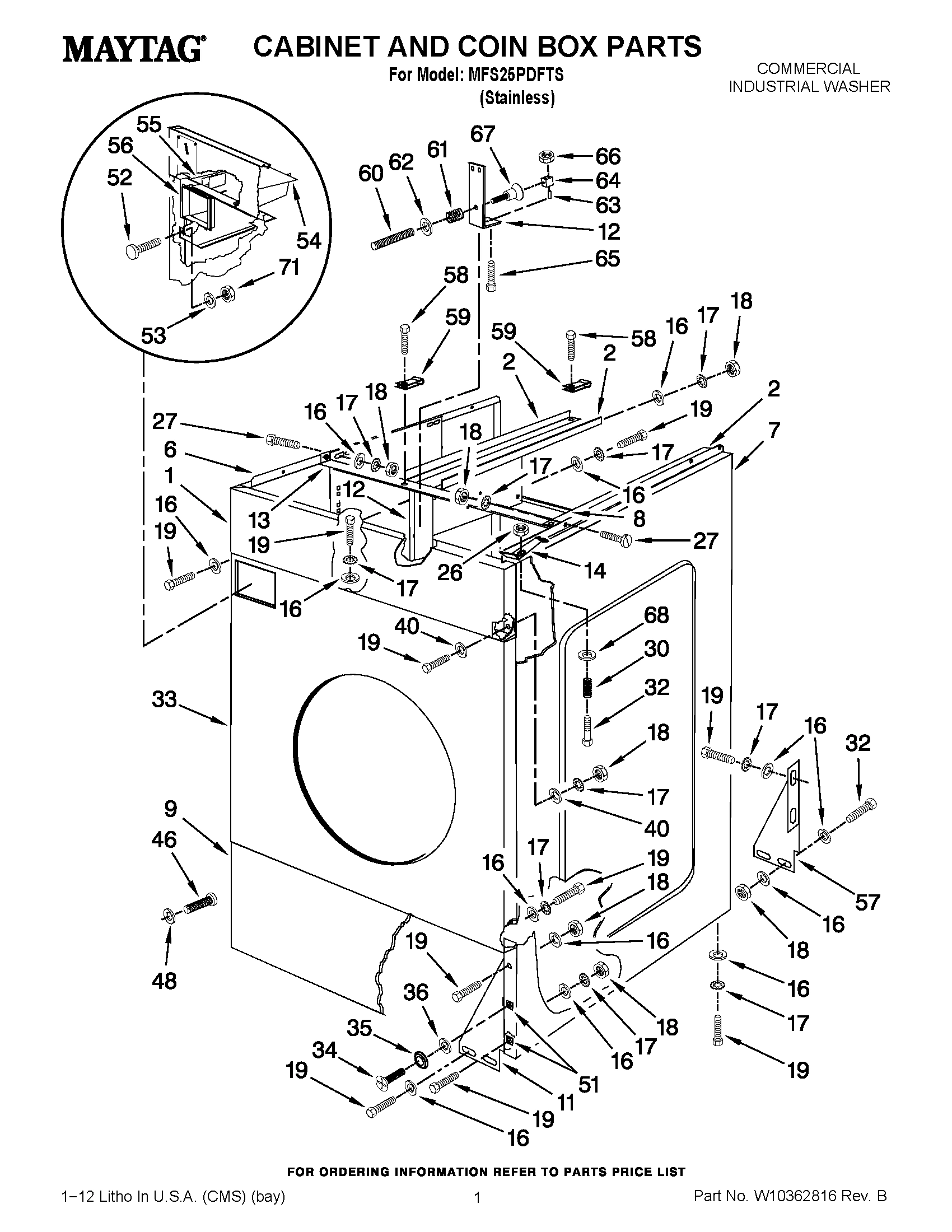 01 - CABINET AND COIN BOX PARTS