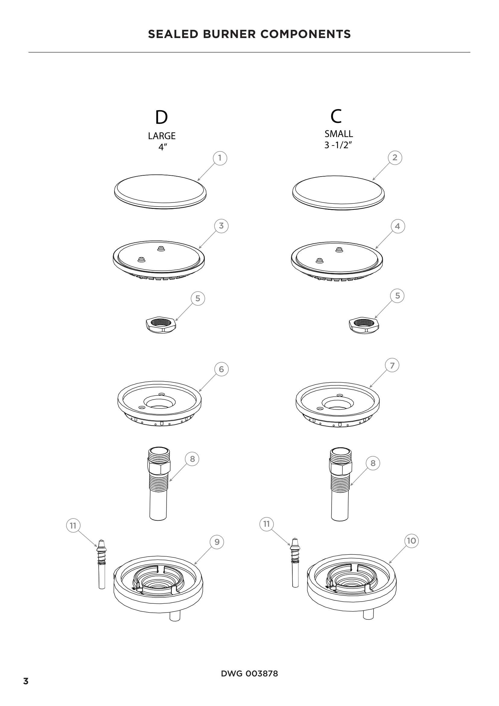 SEALED BURNER COMPONENTS