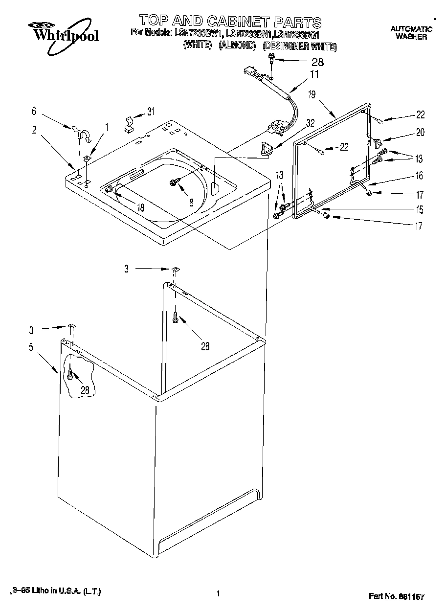 01 - TOP AND CABINET, LIT/OPTIONAL