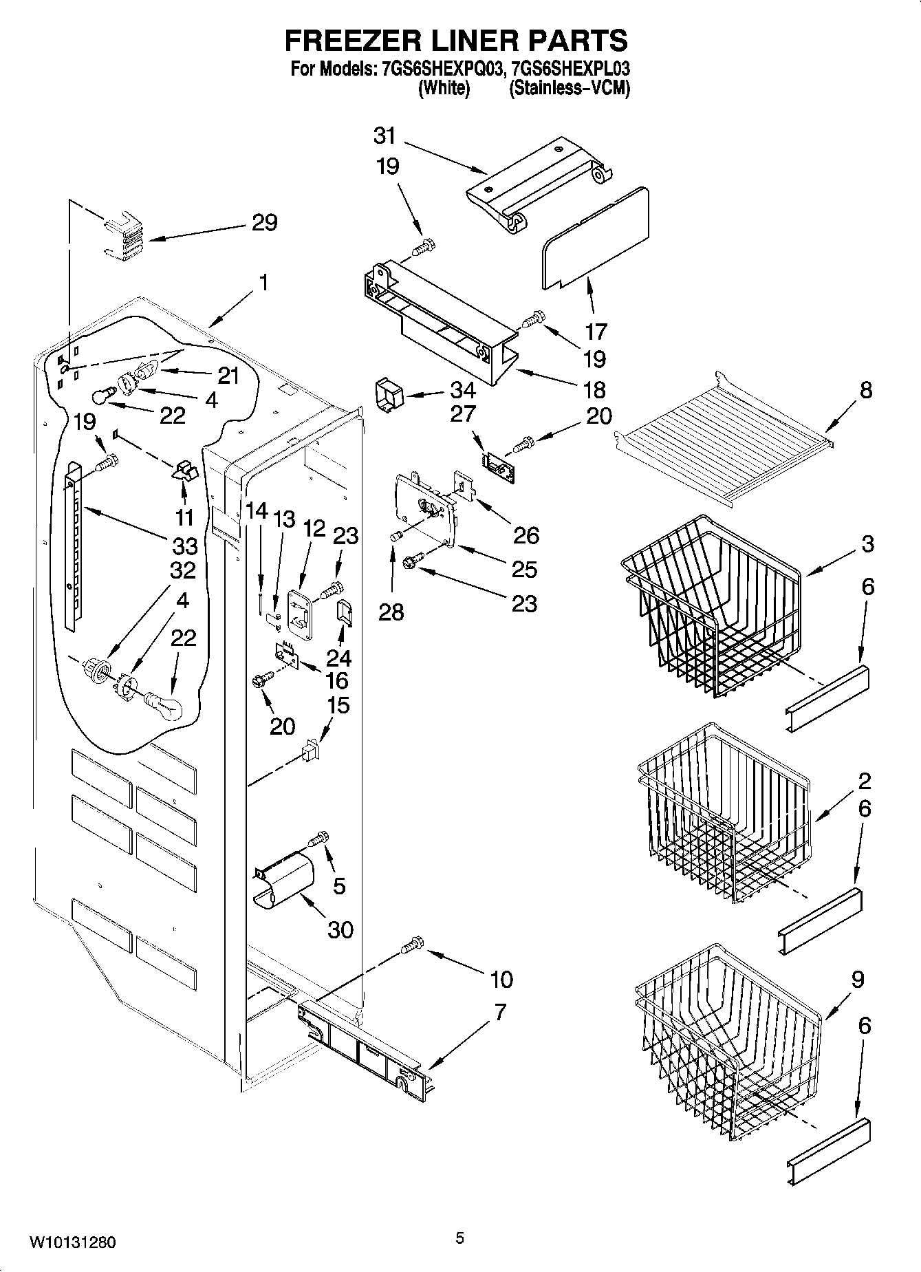 04 - FREEZER LINER PARTS
