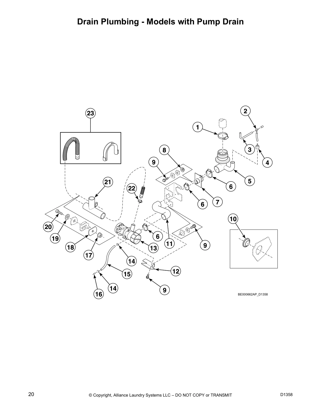 Drain Plumbing - Models with Pump Drain