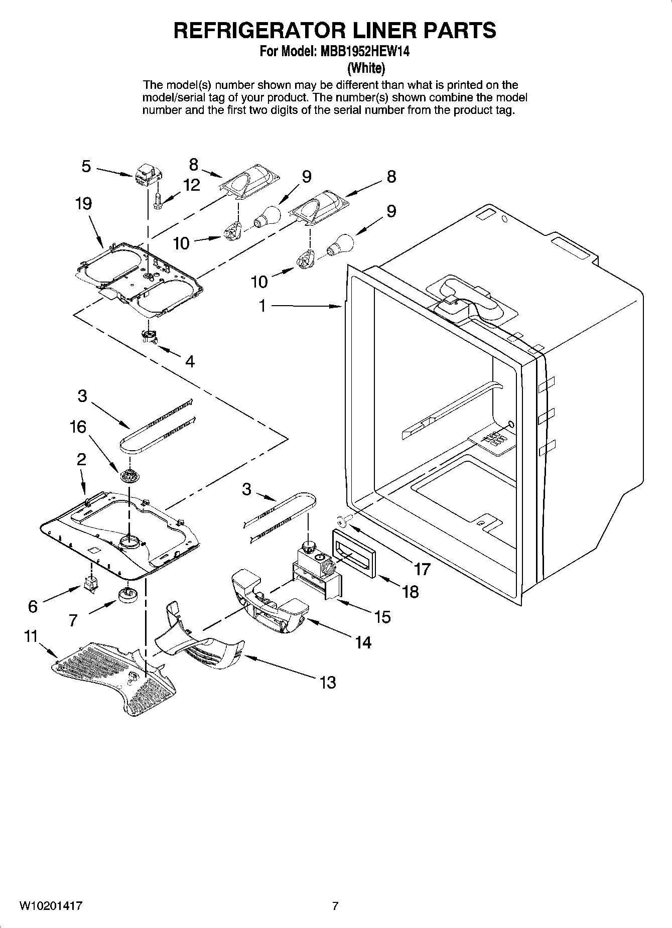 04 - REFRIGERATOR LINER PARTS
