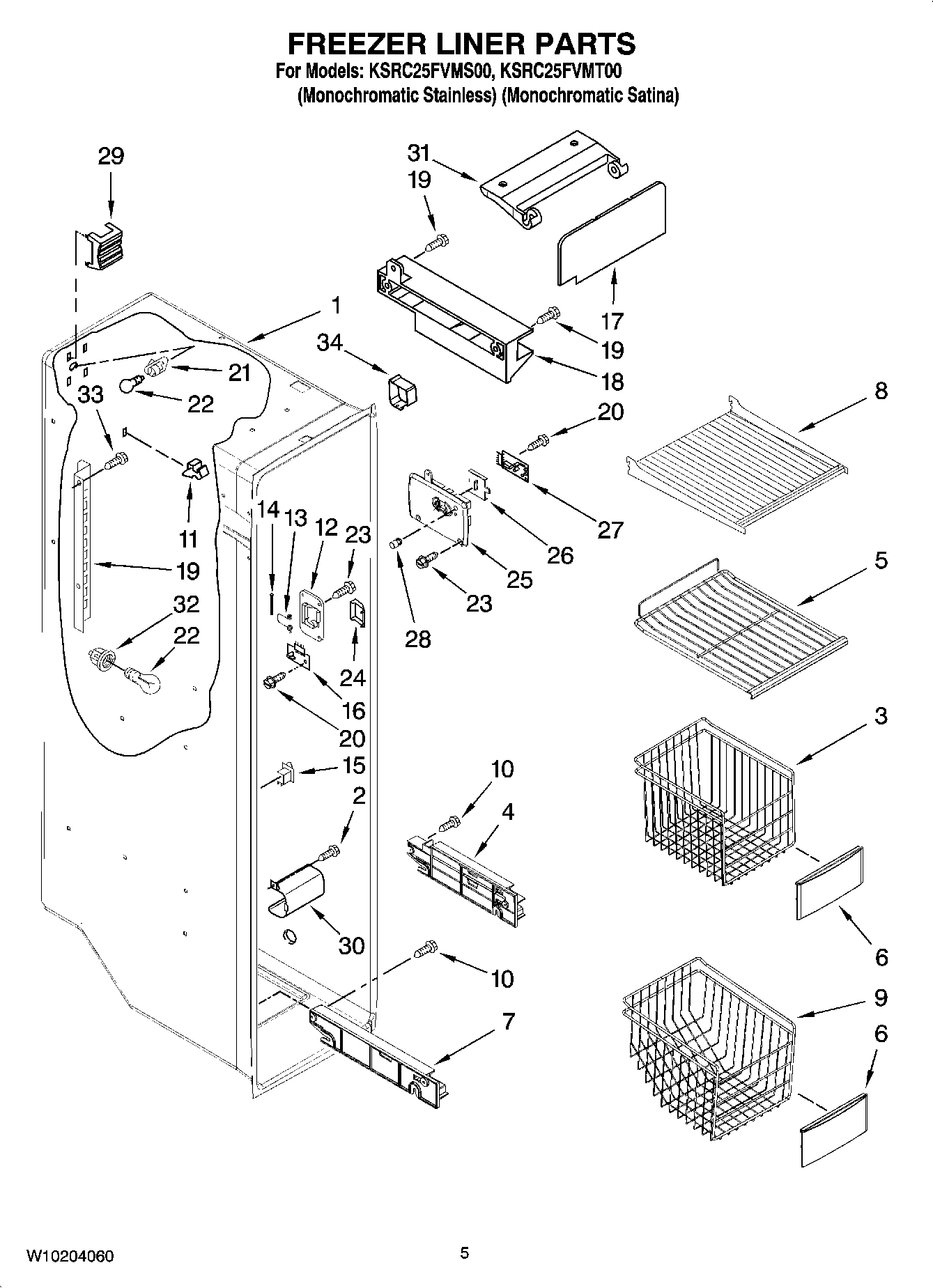 04 - FREEZER LINER PARTS