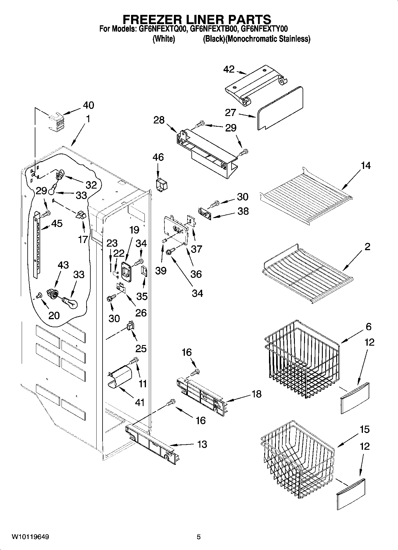 04 - FREEZER LINER PARTS