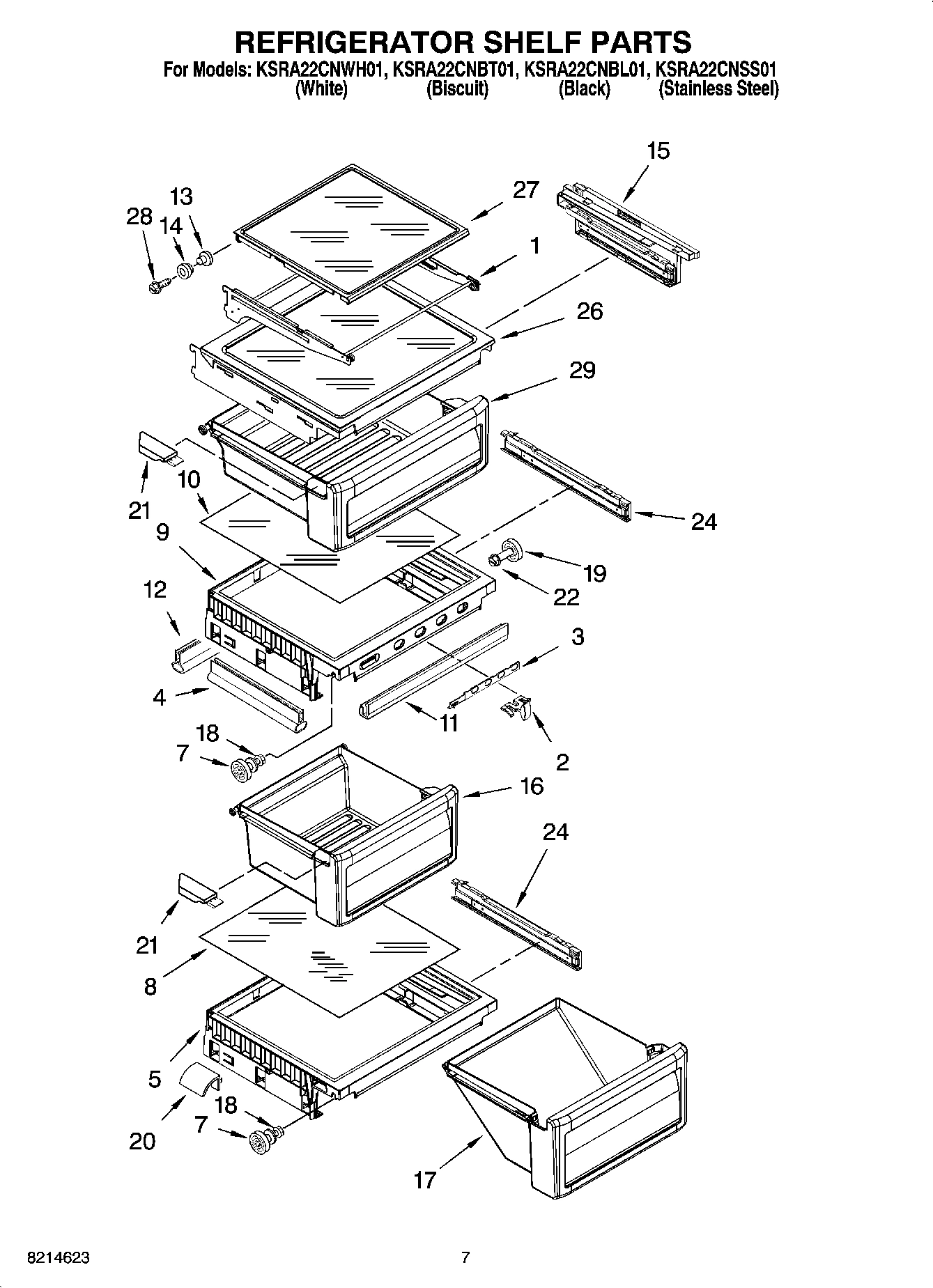 05 - REFRIGERATOR SHELF PARTS