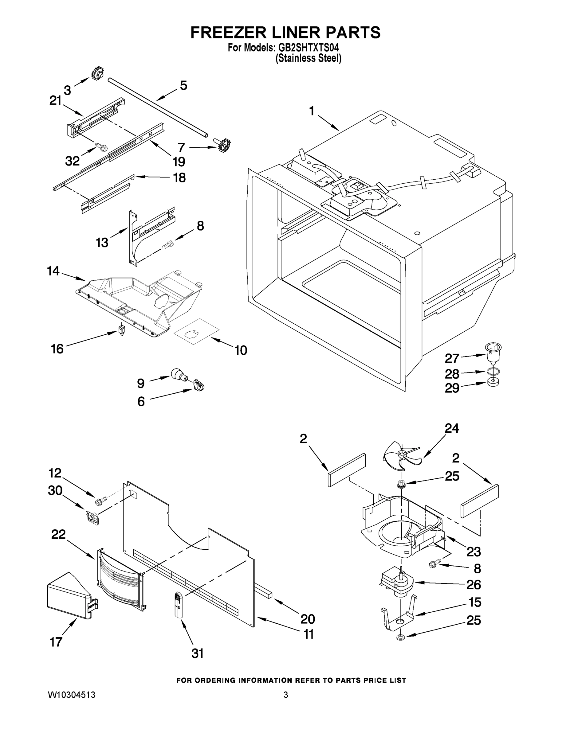 02 - FREEZER LINER PARTS