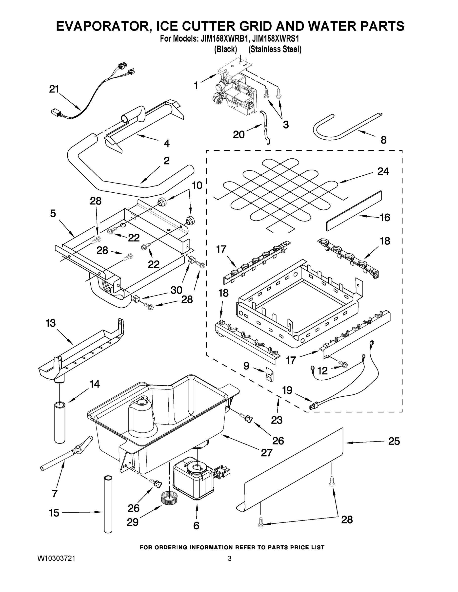 02 - EVAPORATOR, ICE CUTTER GRID AND WATER PARTS