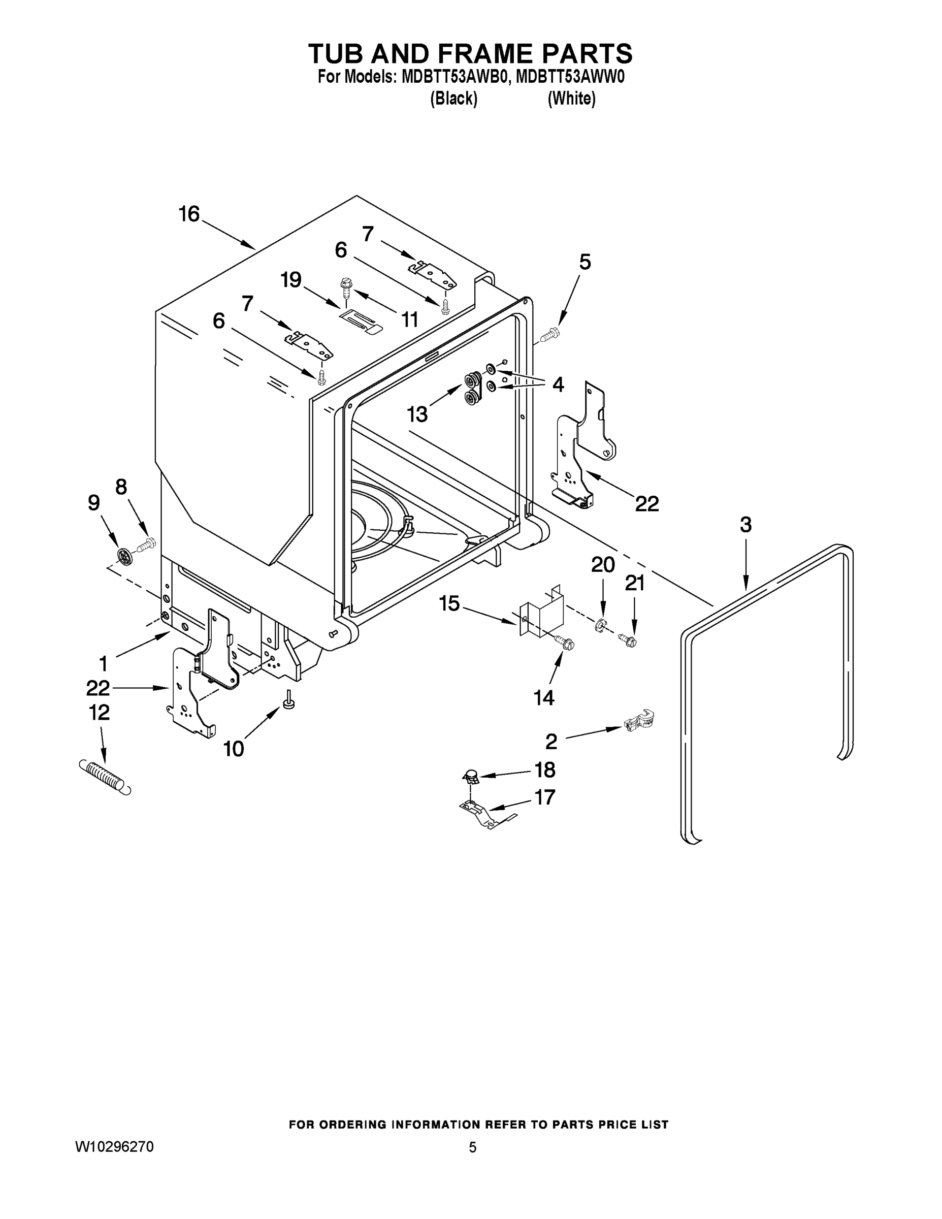 05 - TUB AND FRAME PARTS