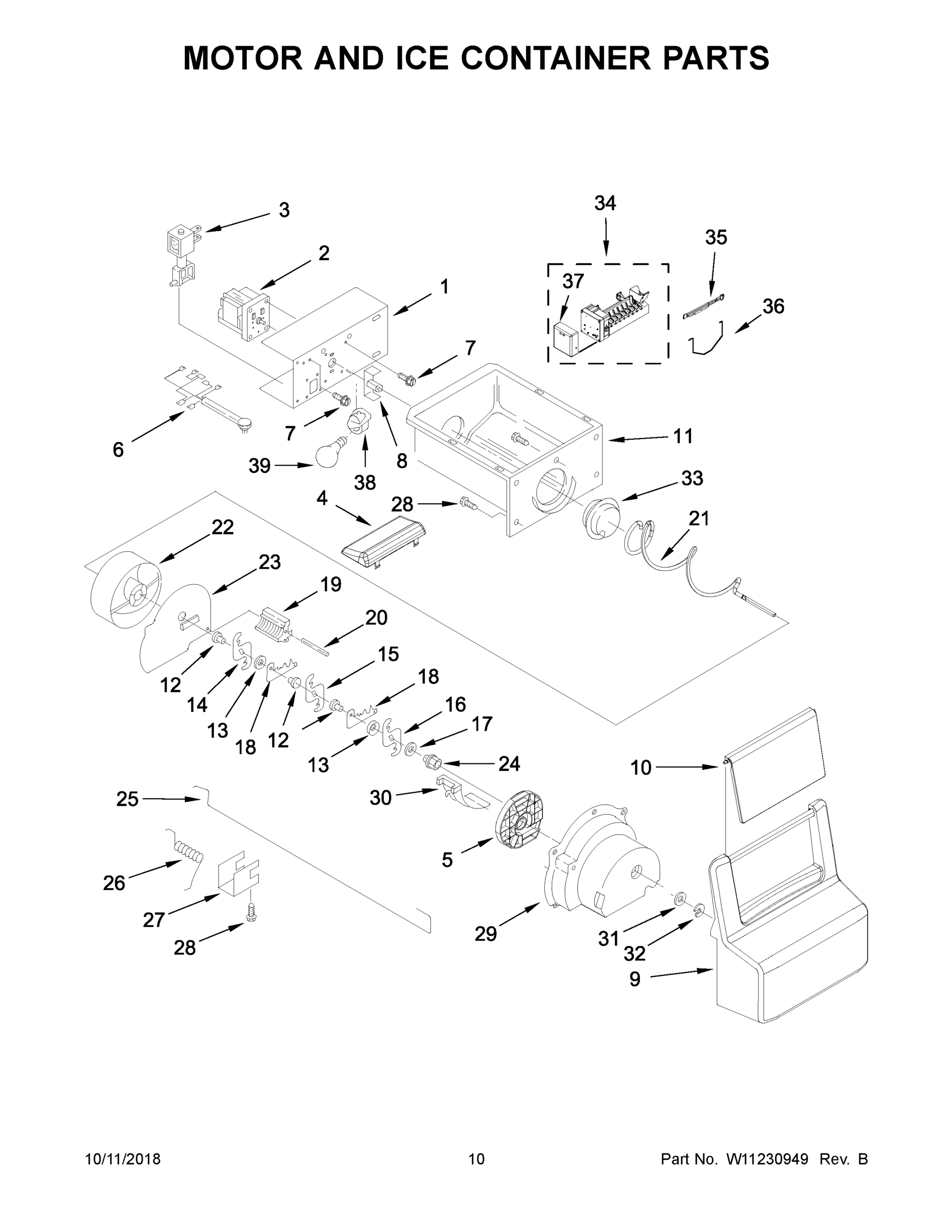 06 - MOTOR AND ICE CONTAINER PARTS